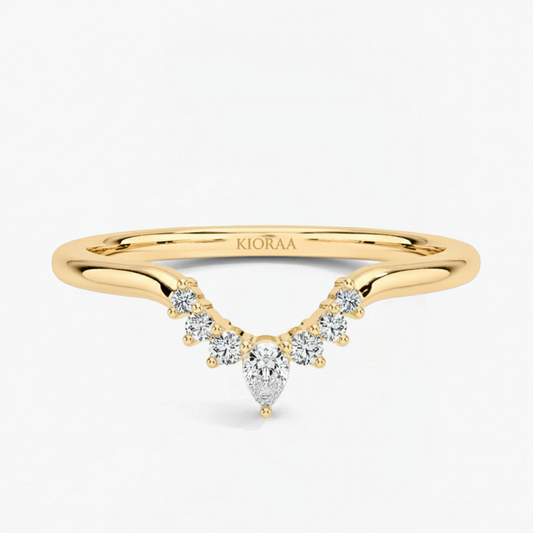 Round and Pear Eternity Wedding Band