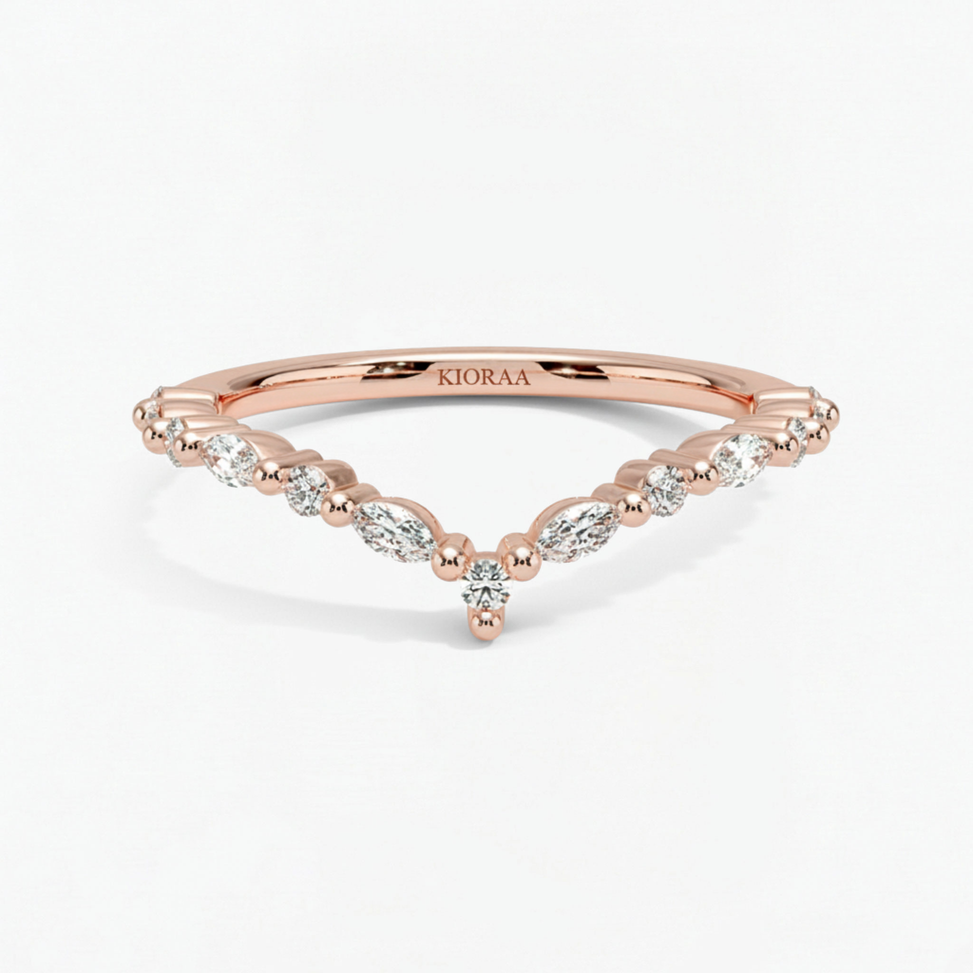 Round and Marquise Eternity Wedding Band