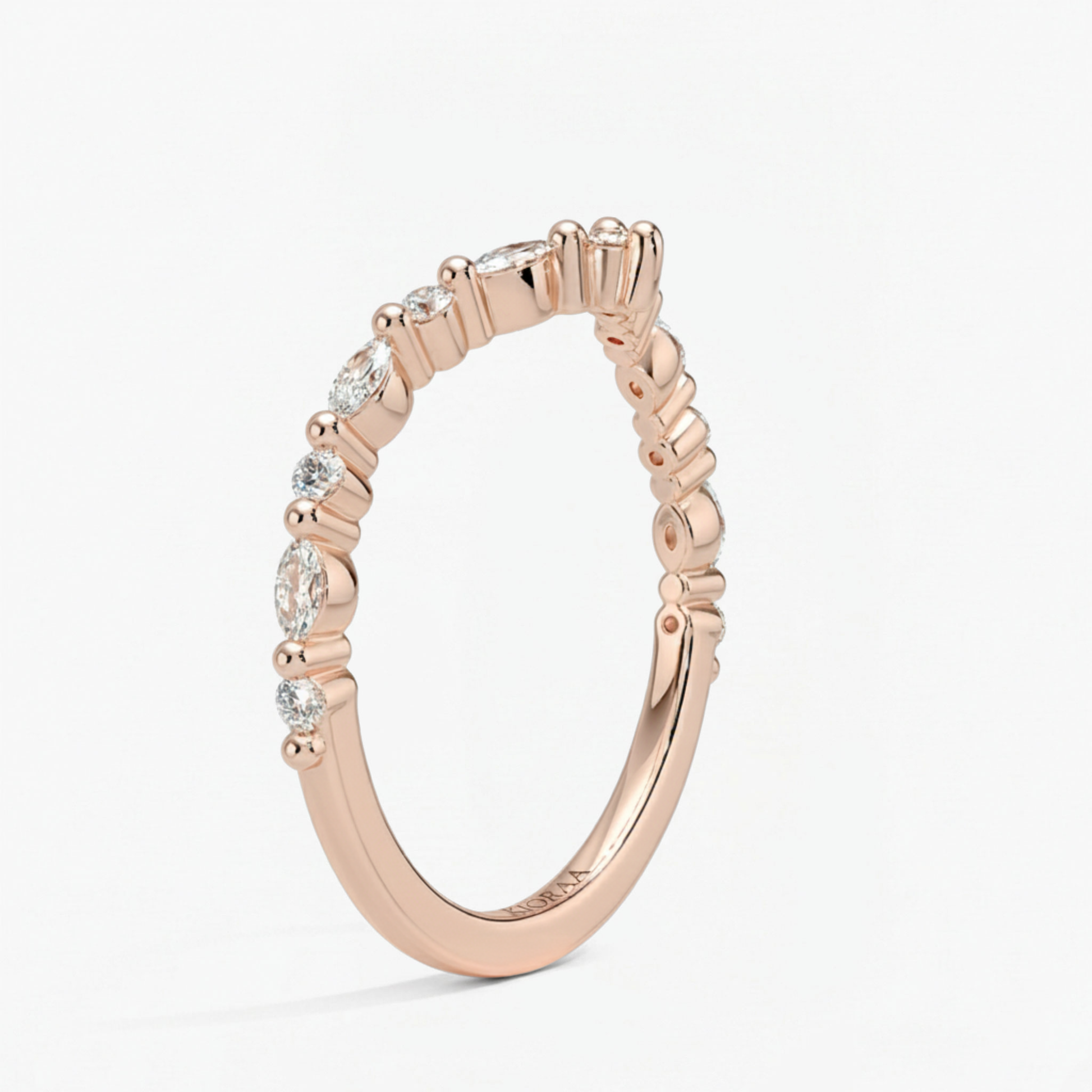 Round and Marquise Eternity Wedding Band