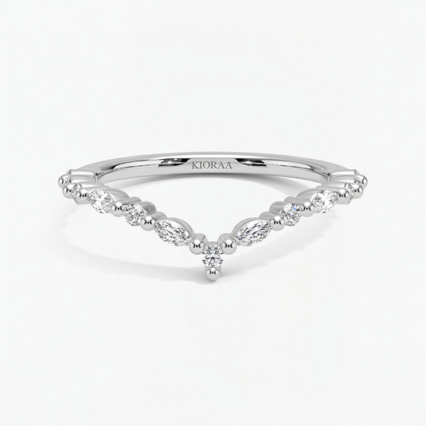 Round and Marquise Eternity Wedding Band