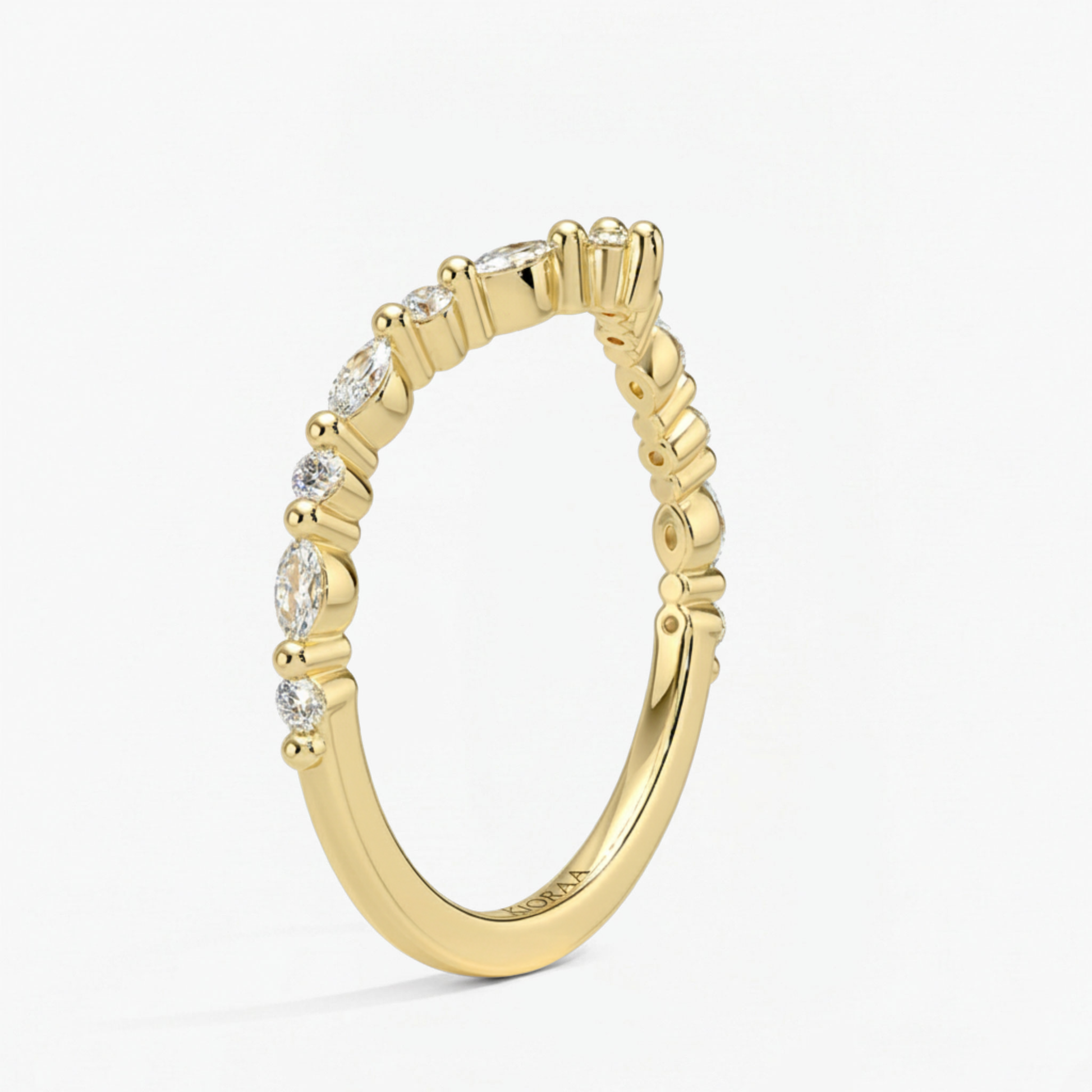 Round and Marquise Eternity Wedding Band