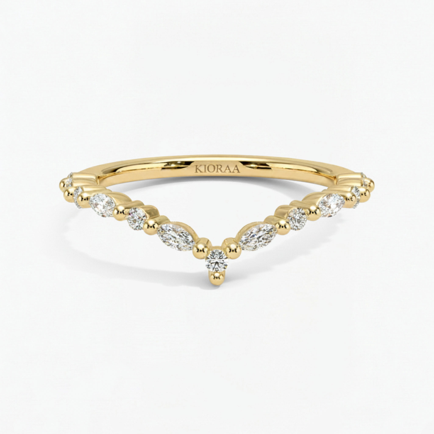Round and Marquise Eternity Wedding Band