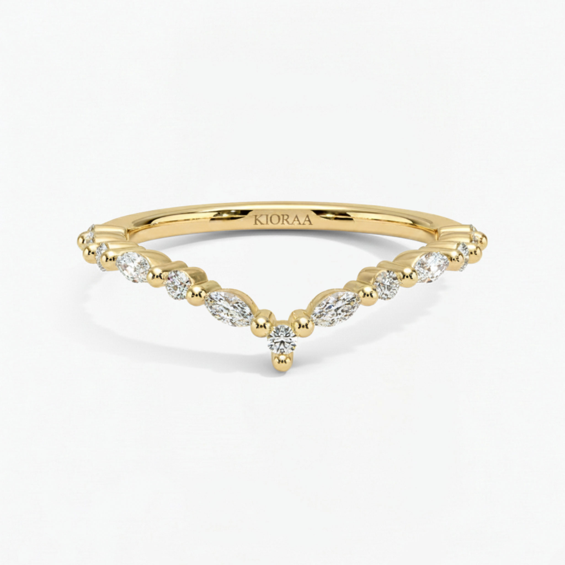 Round and Marquise Eternity Wedding Band
