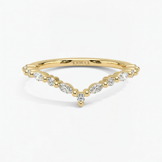 Round and Marquise Eternity Wedding Band