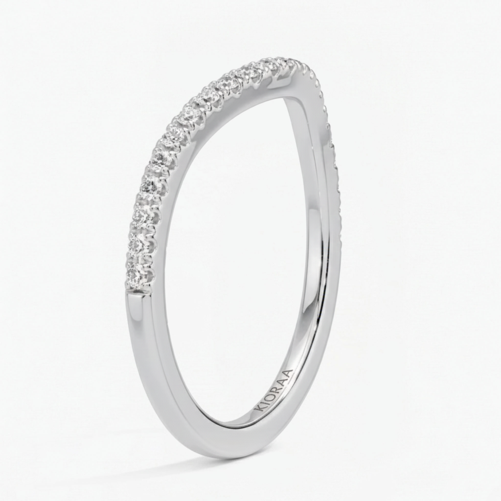 Half Coverage Round Cut Eternity Wedding Band