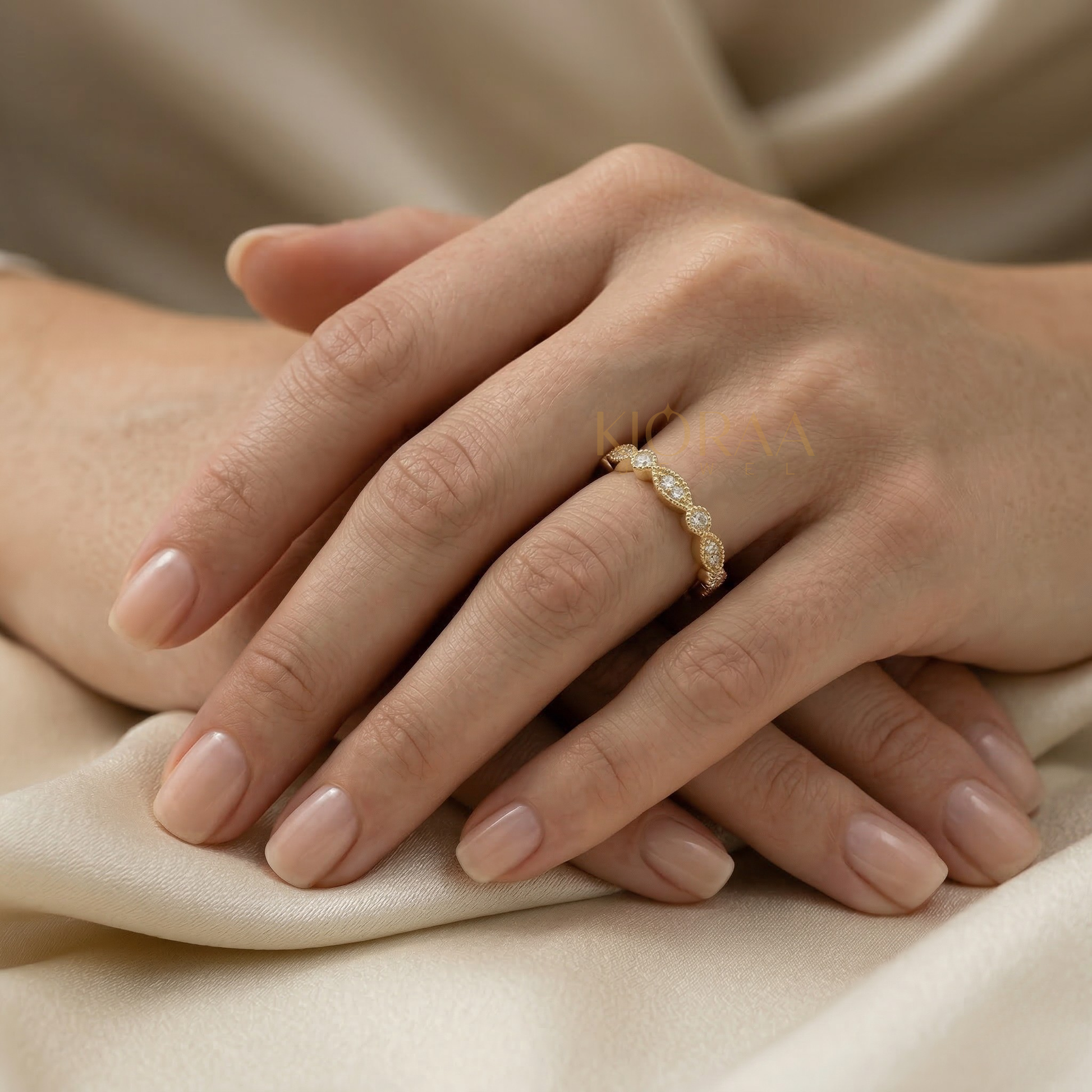 Tiara Round Cut Eternity Wedding Band