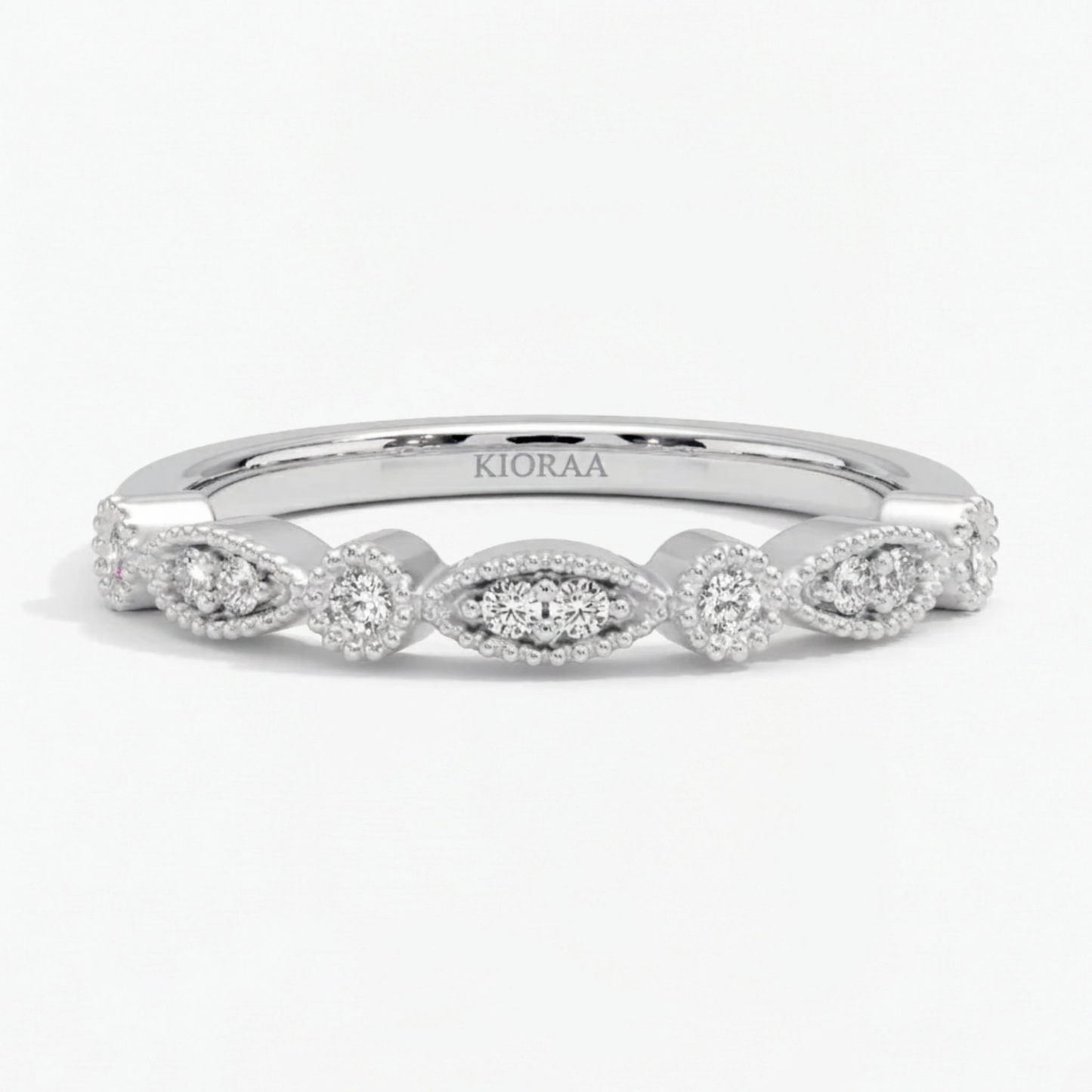 Tiara Round Cut Eternity Wedding Band