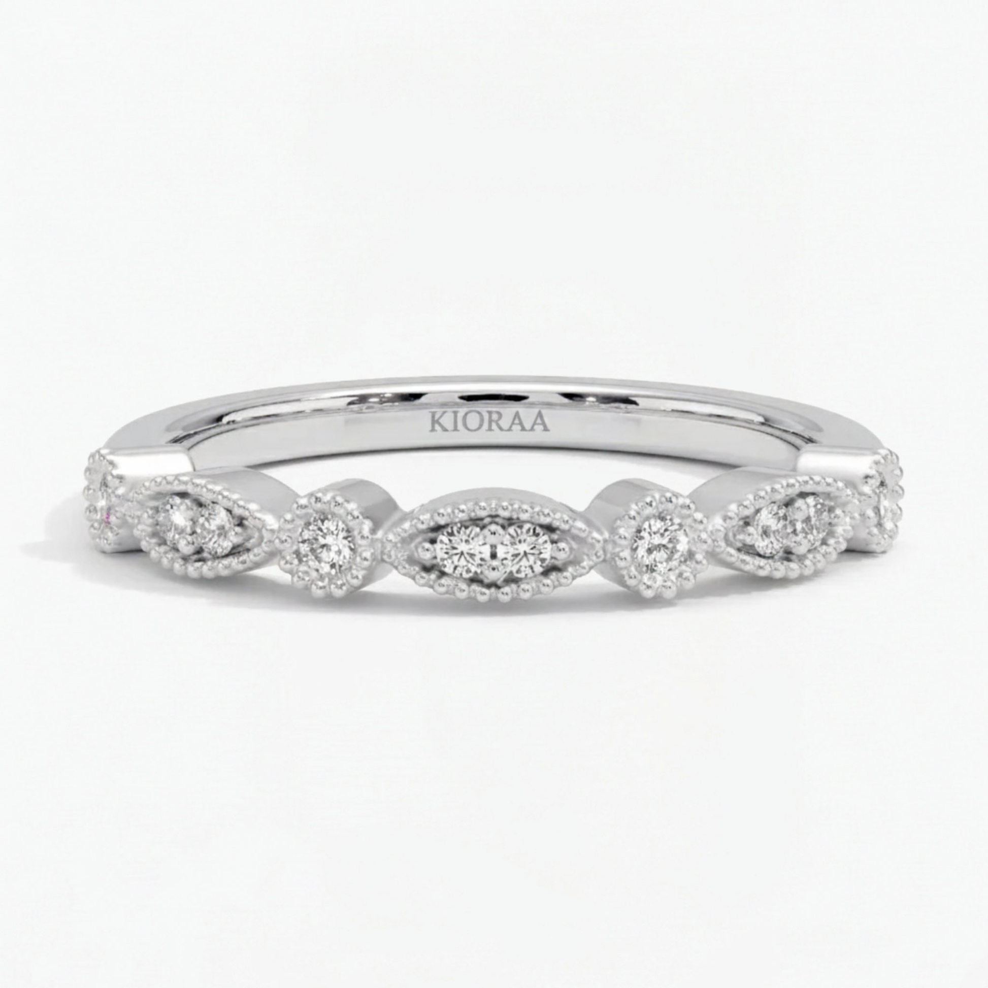 Tiara Round Cut Eternity Wedding Band