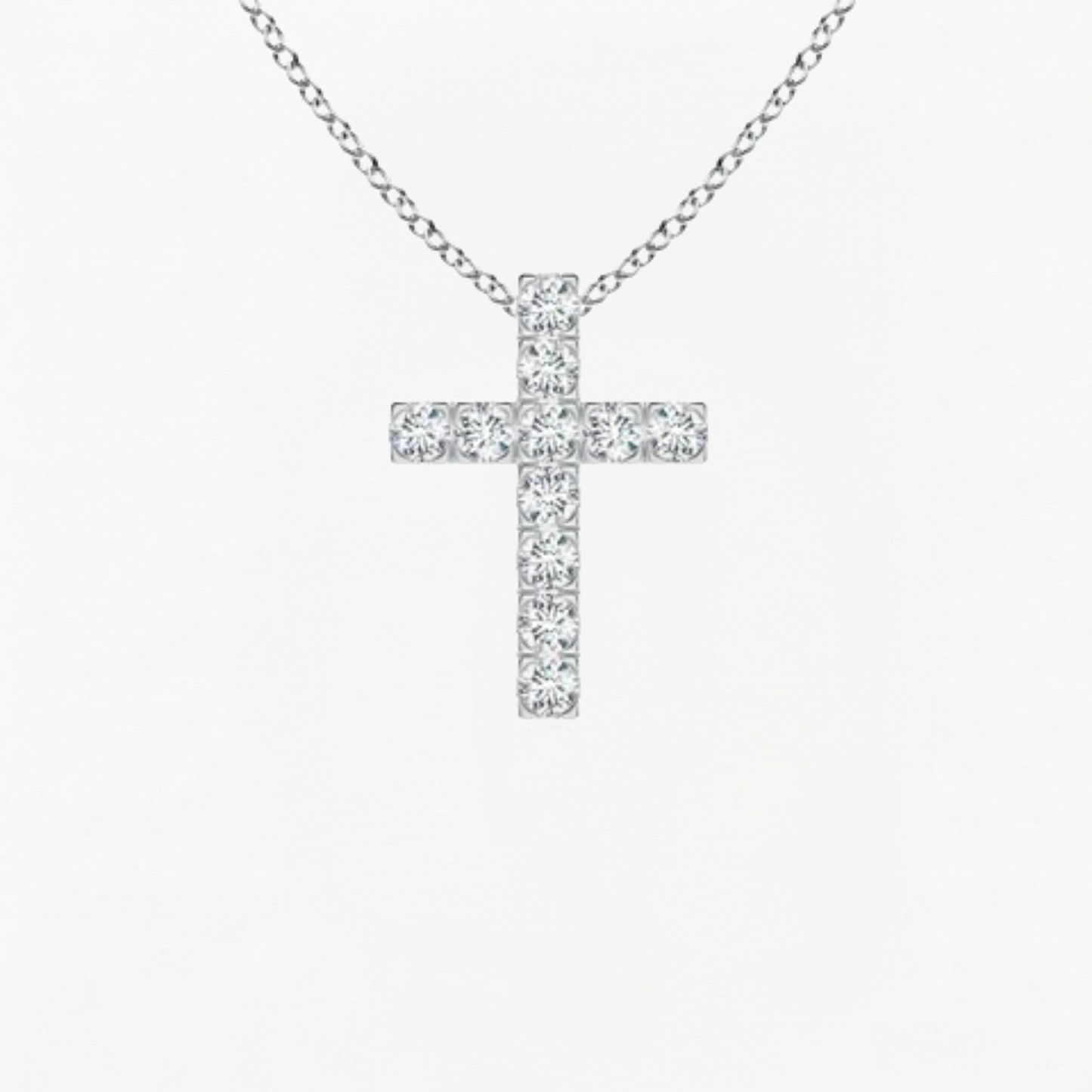 Lab Grown Round Diamond Cross Pendant
