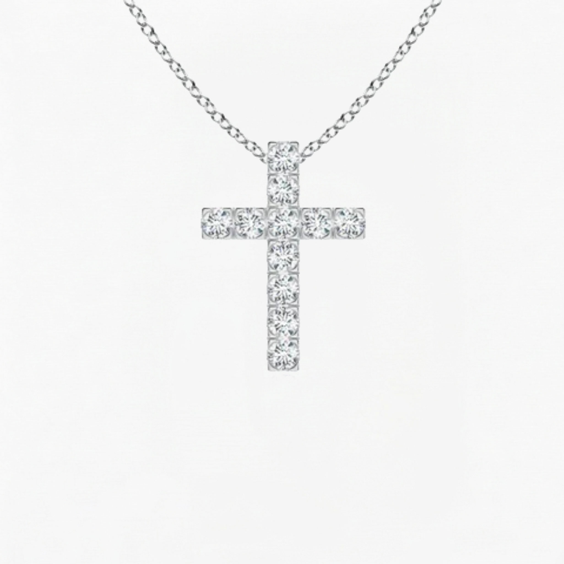 Lab Grown Round Diamond Cross Pendant