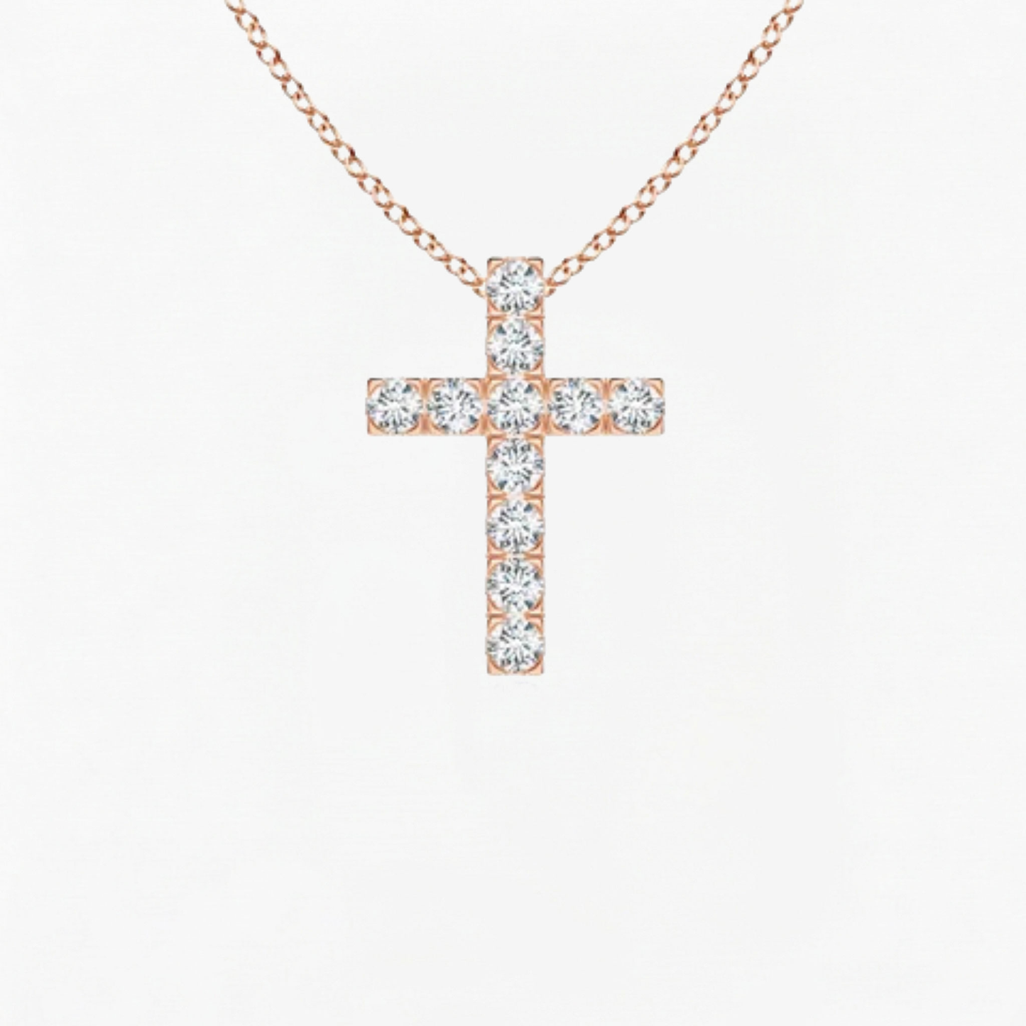 Lab Grown Round Diamond Cross Pendant