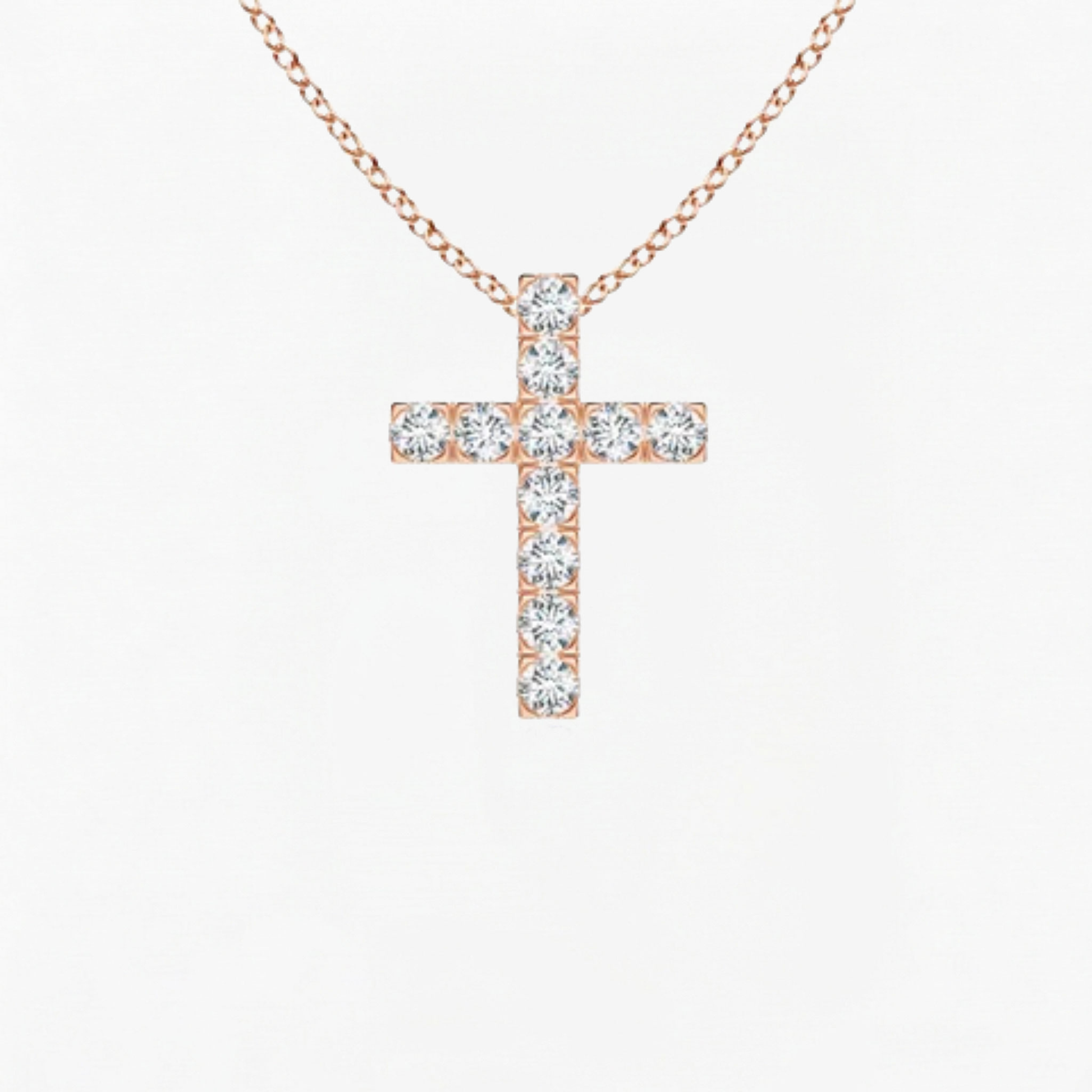 Lab Grown Round Diamond Cross Pendant