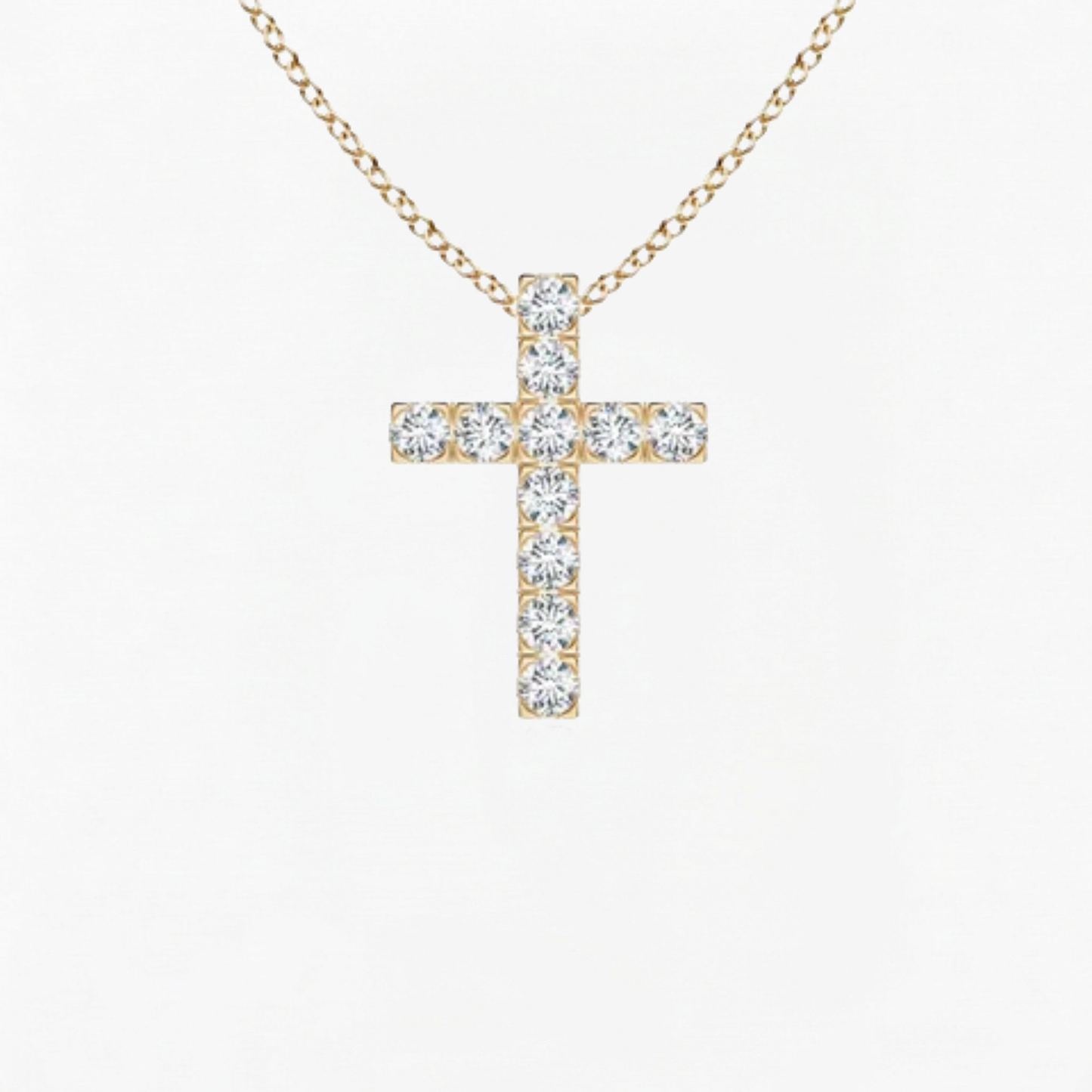 Lab Grown Round Diamond Cross Pendant