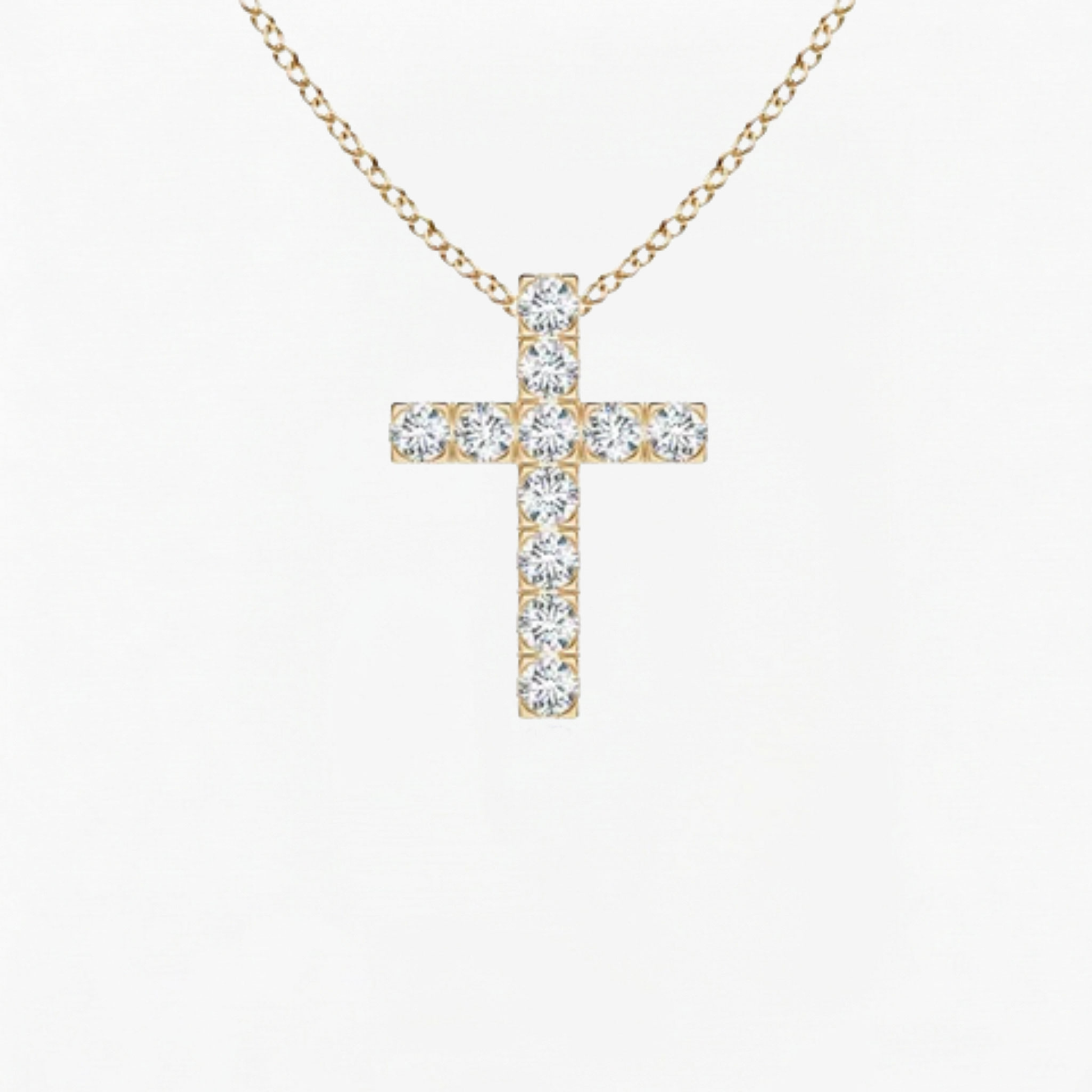 Lab Grown Round Diamond Cross Pendant