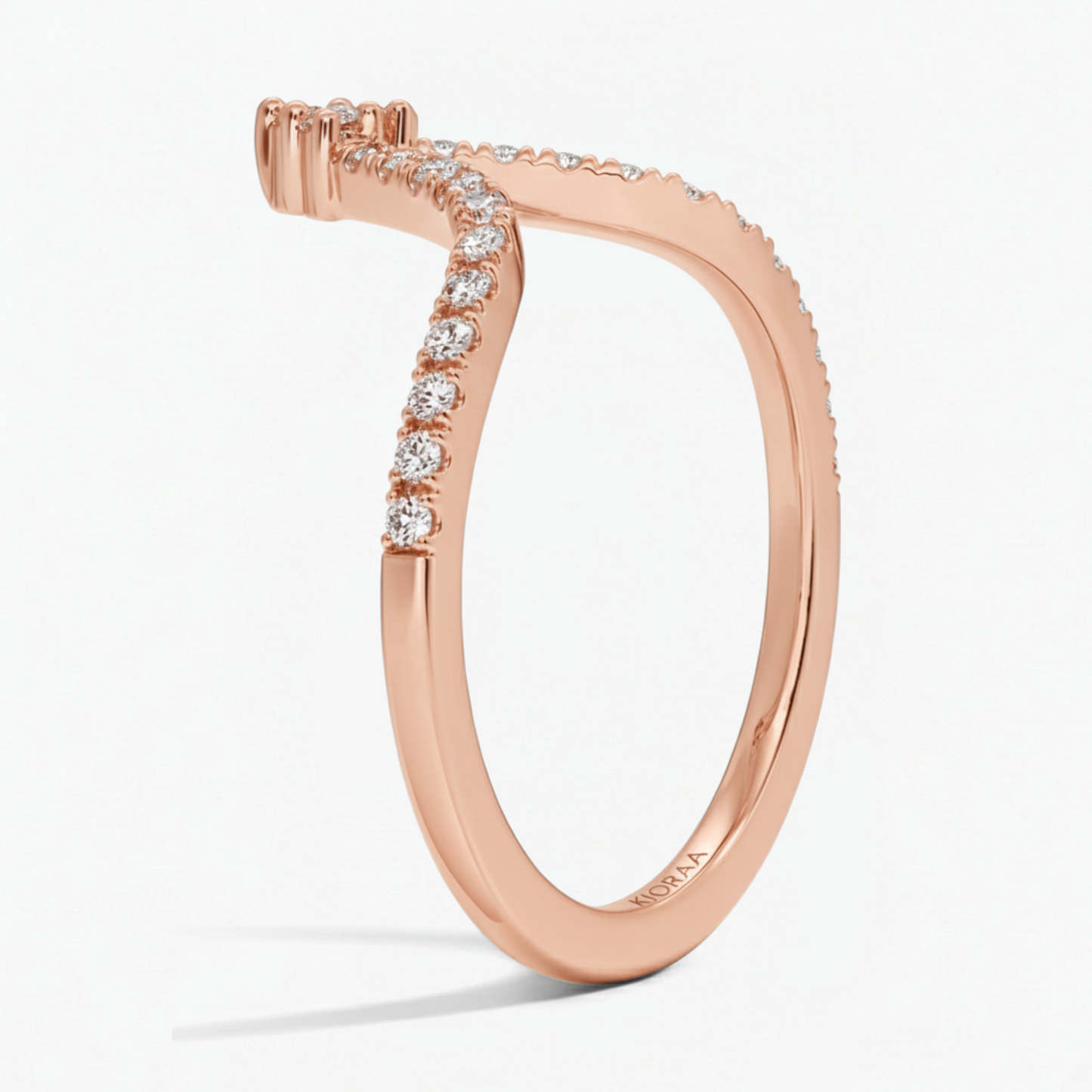 Round Cut V Shaped Eternity Wedding Band
