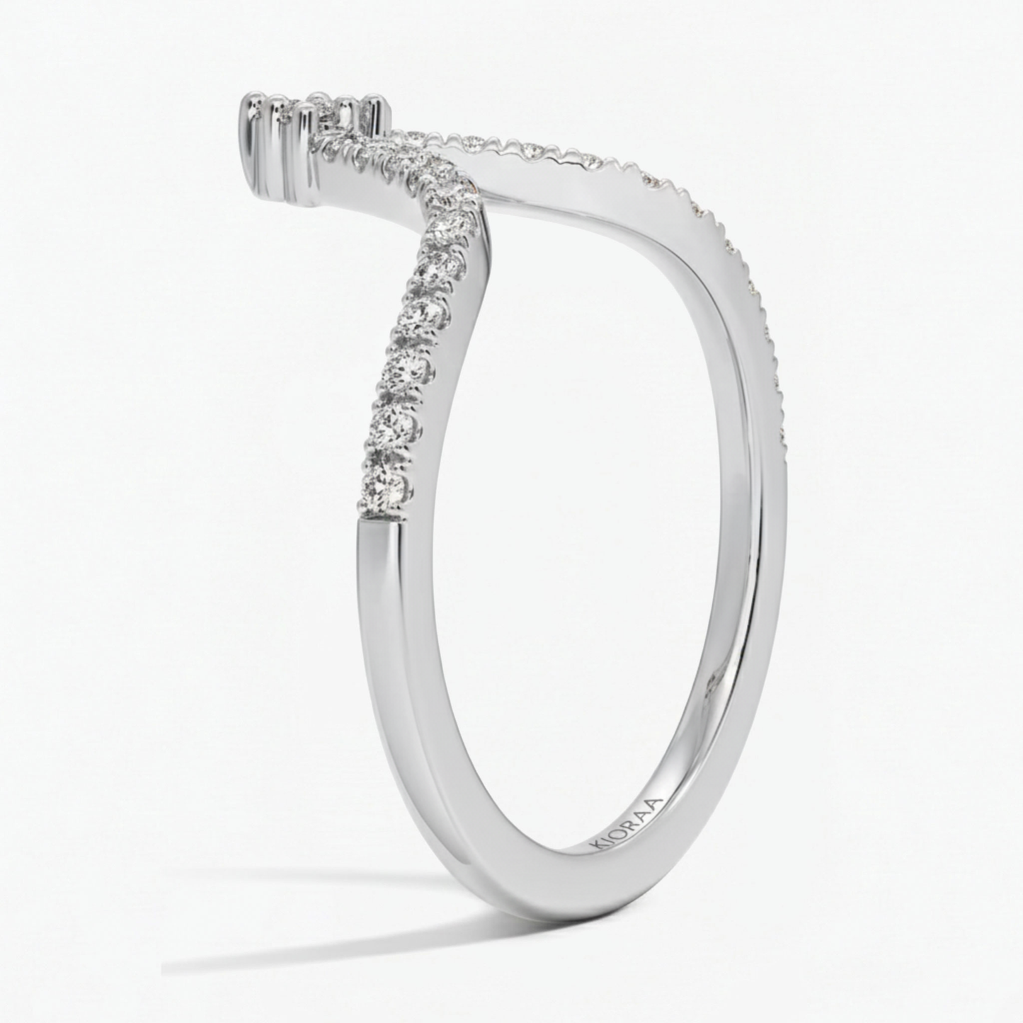 Round Cut V Shaped Eternity Wedding Band