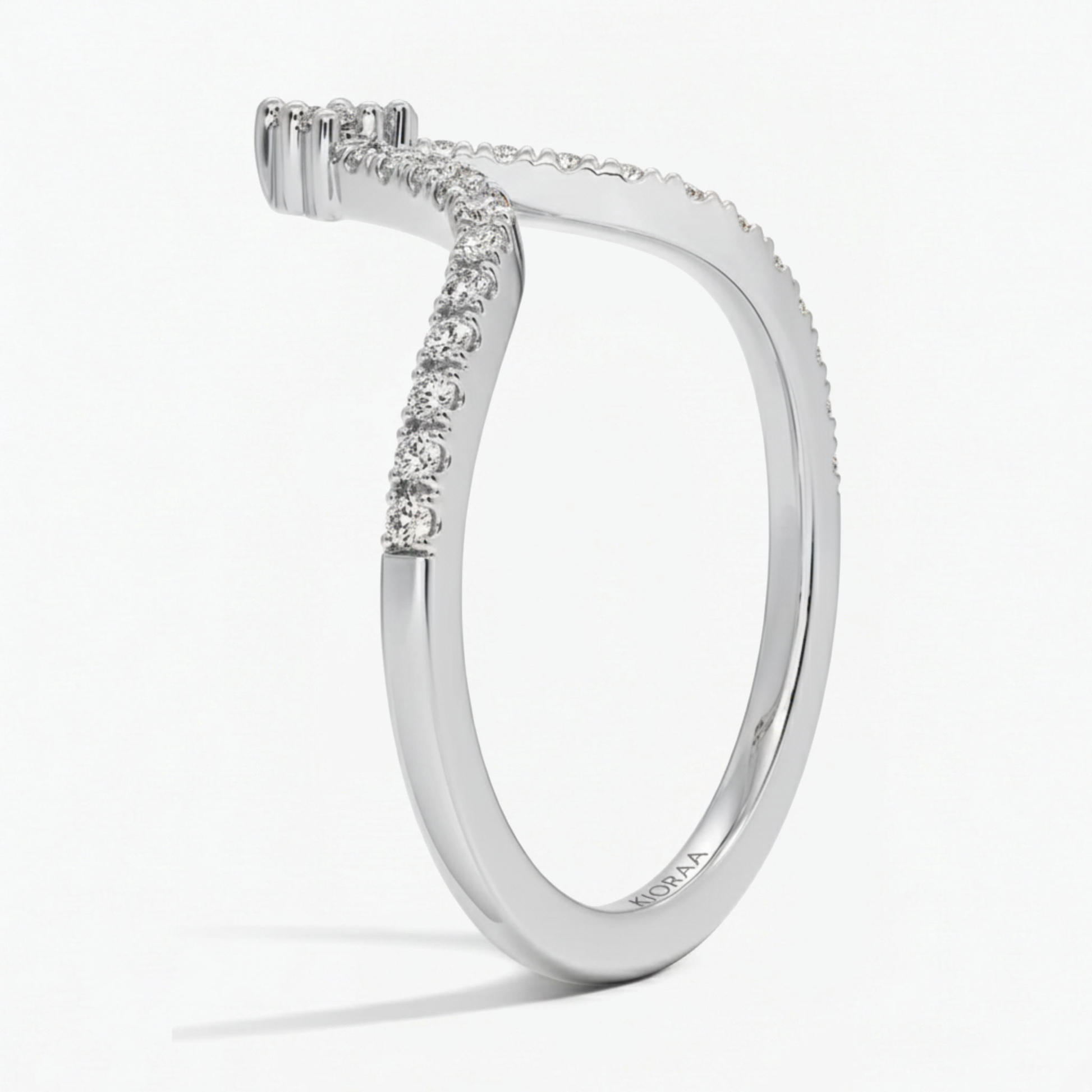 Round Cut V Shaped Eternity Wedding Band