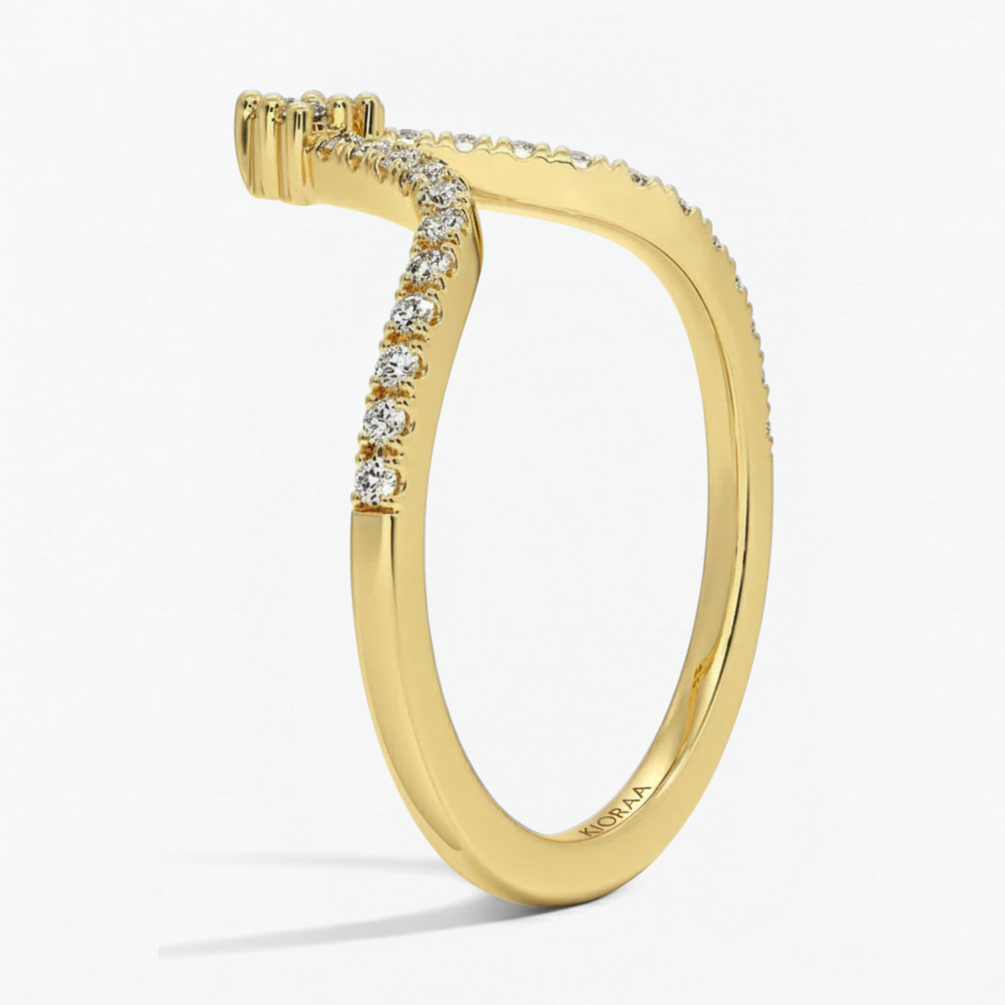Round Cut V Shaped Eternity Wedding Band