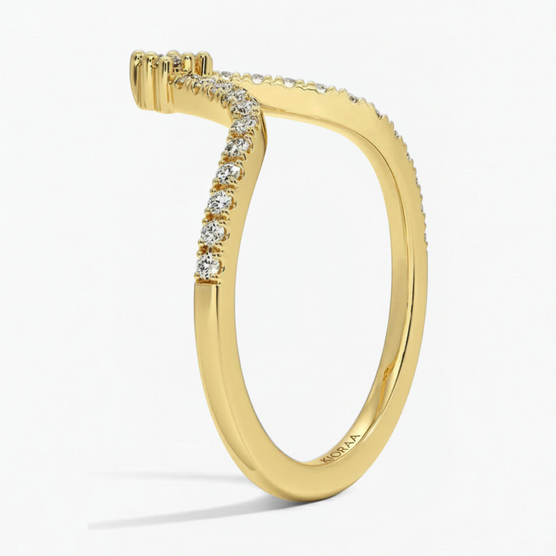 Round Cut V Shaped Eternity Wedding Band