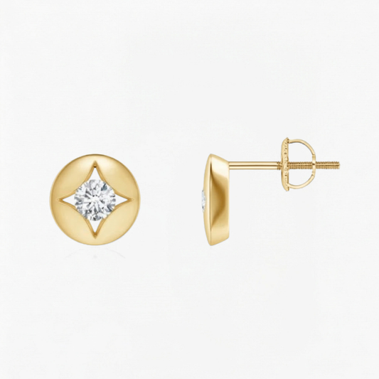 Lab Grown Channel Set Diamond Round Studs