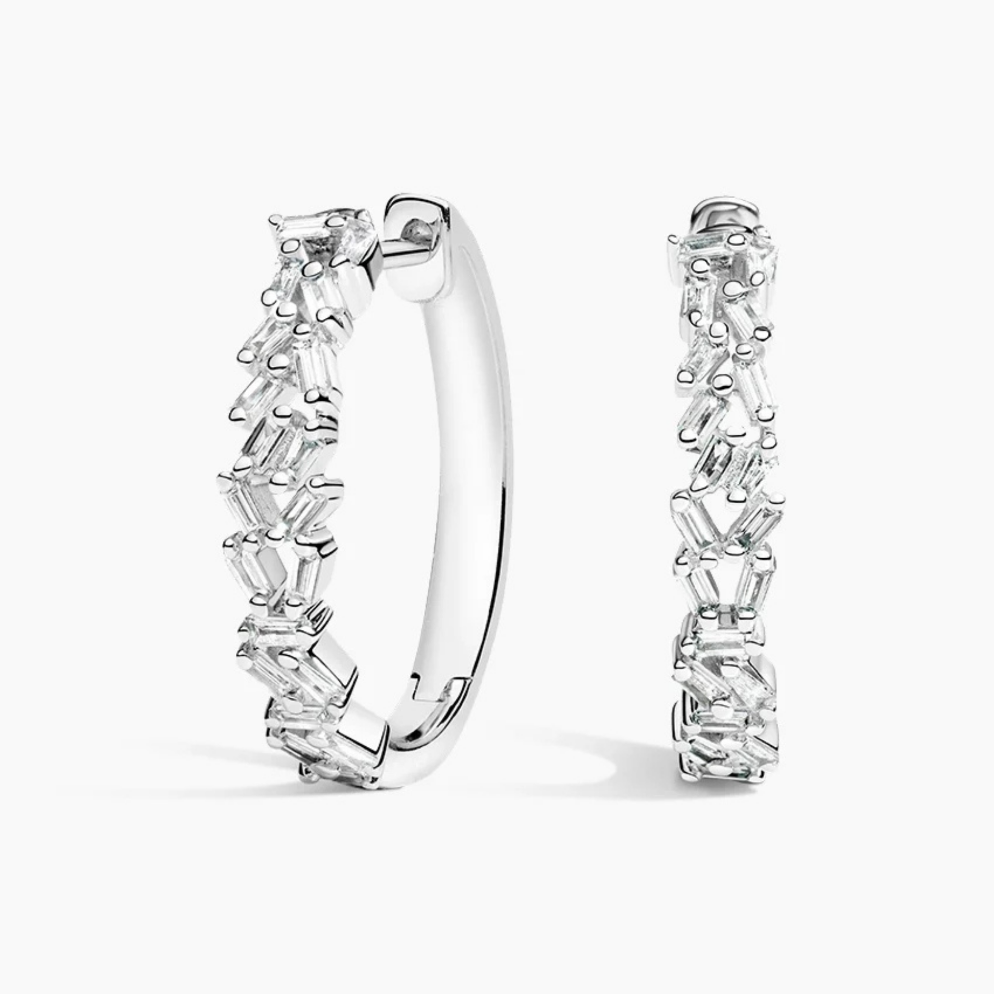 Baguette Diamond Hoop Earrings