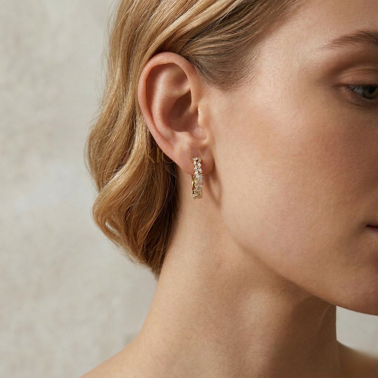 Baguette Diamond Hoop Earrings
