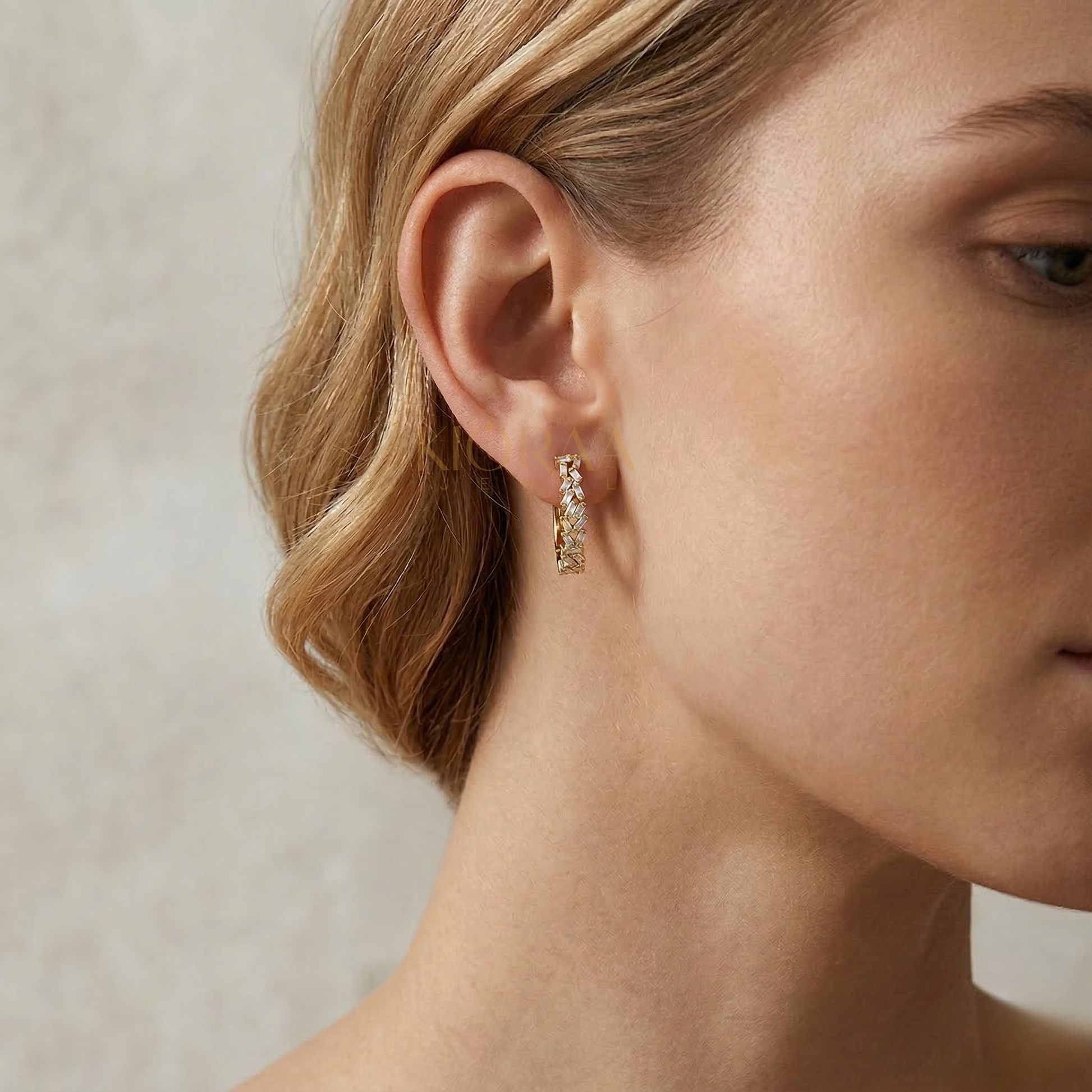 Baguette Diamond Hoop Earrings