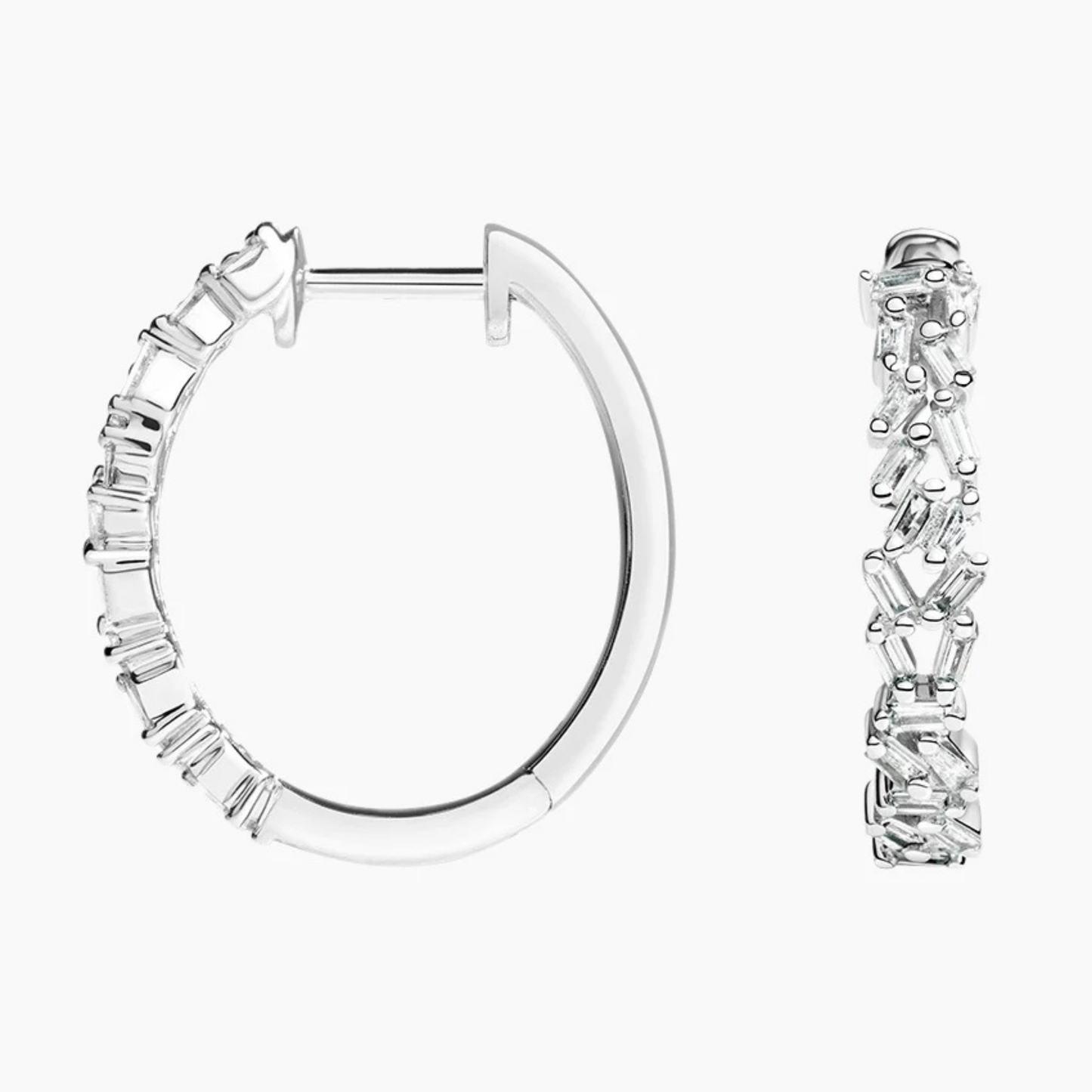 Baguette Diamond Hoop Earrings