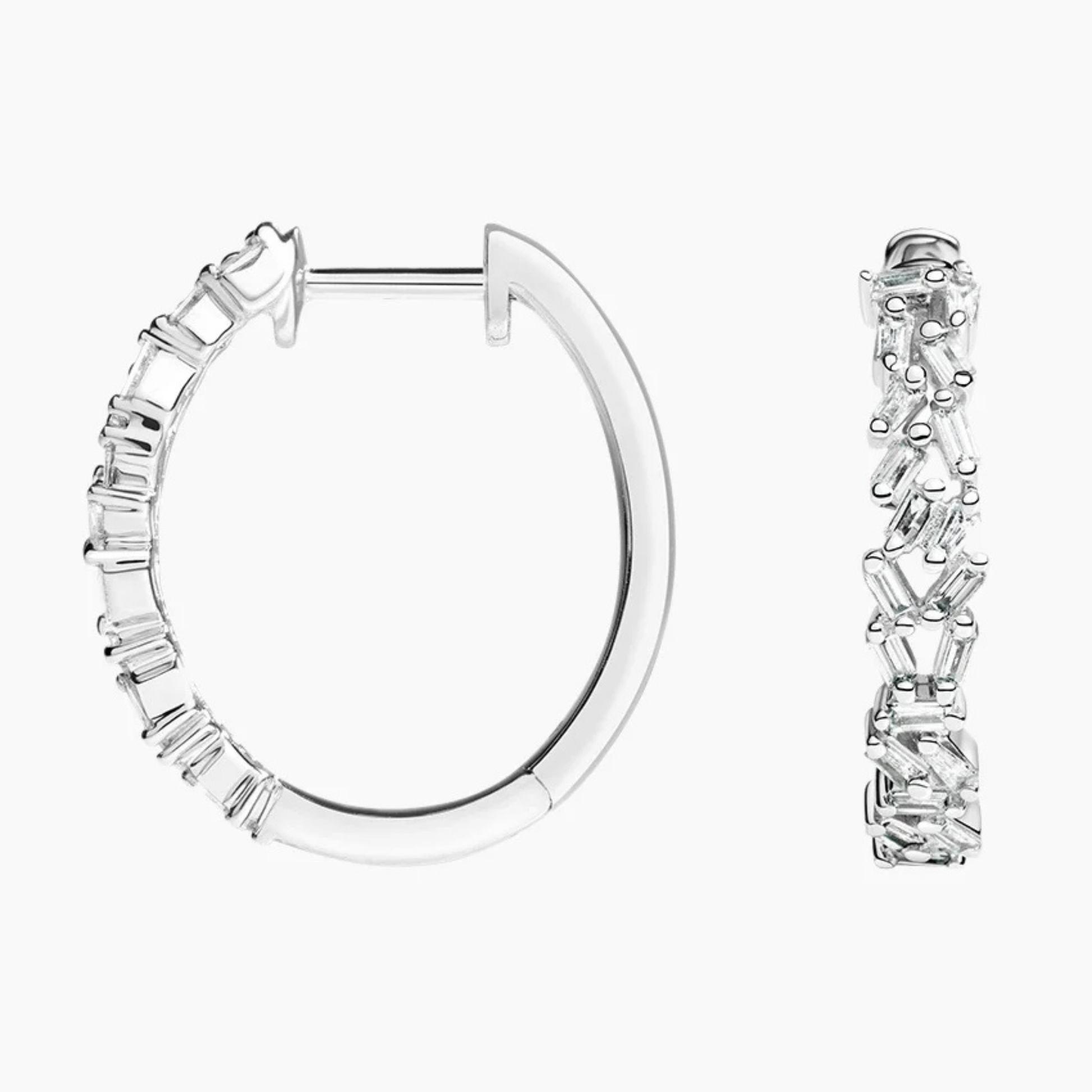 Baguette Diamond Hoop Earrings