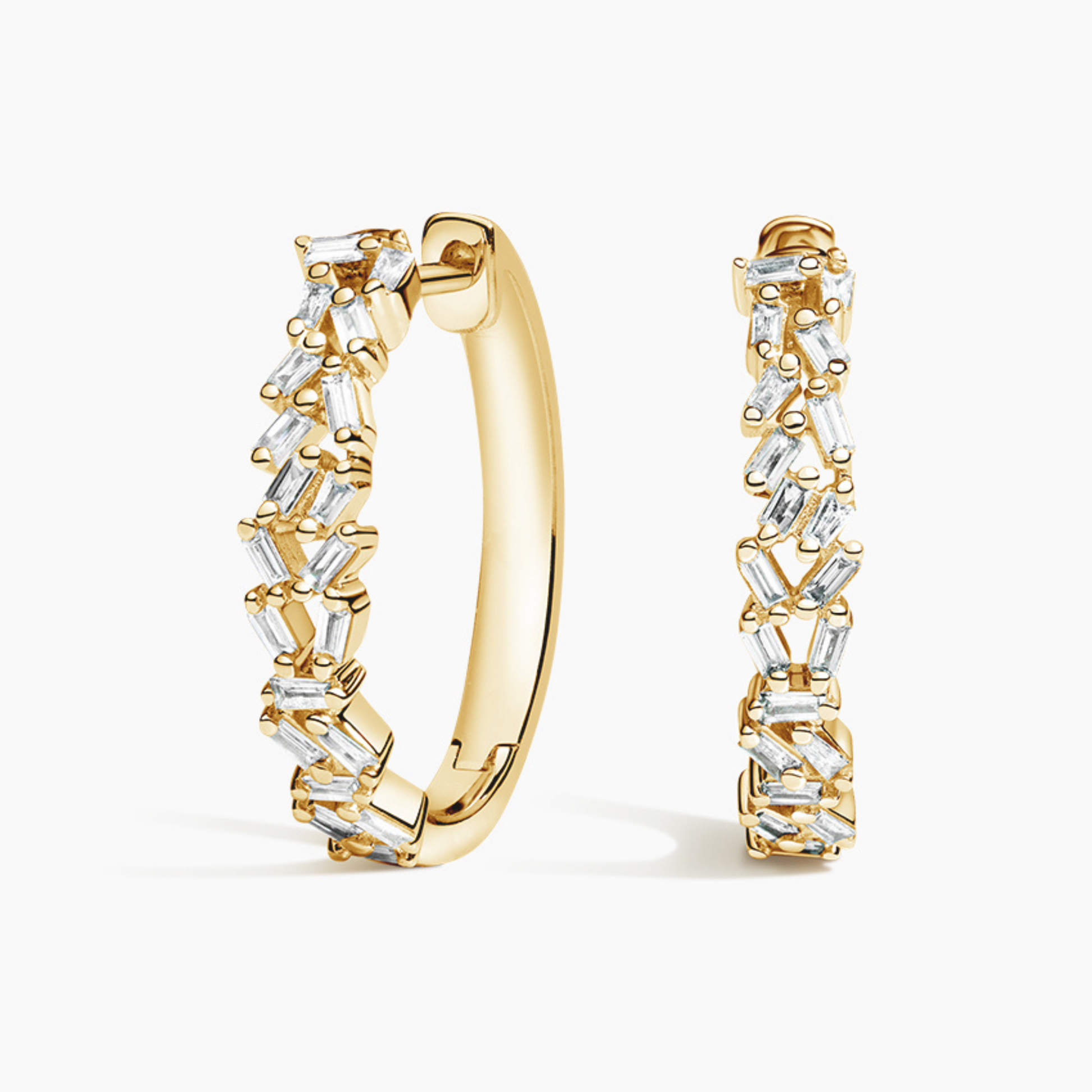 Baguette Diamond Hoop Earrings