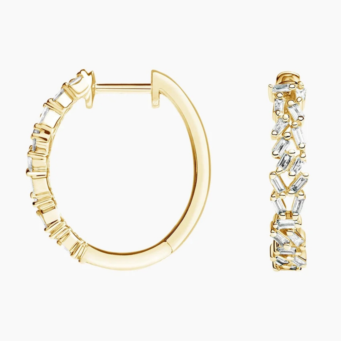 Baguette Diamond Hoop Earrings