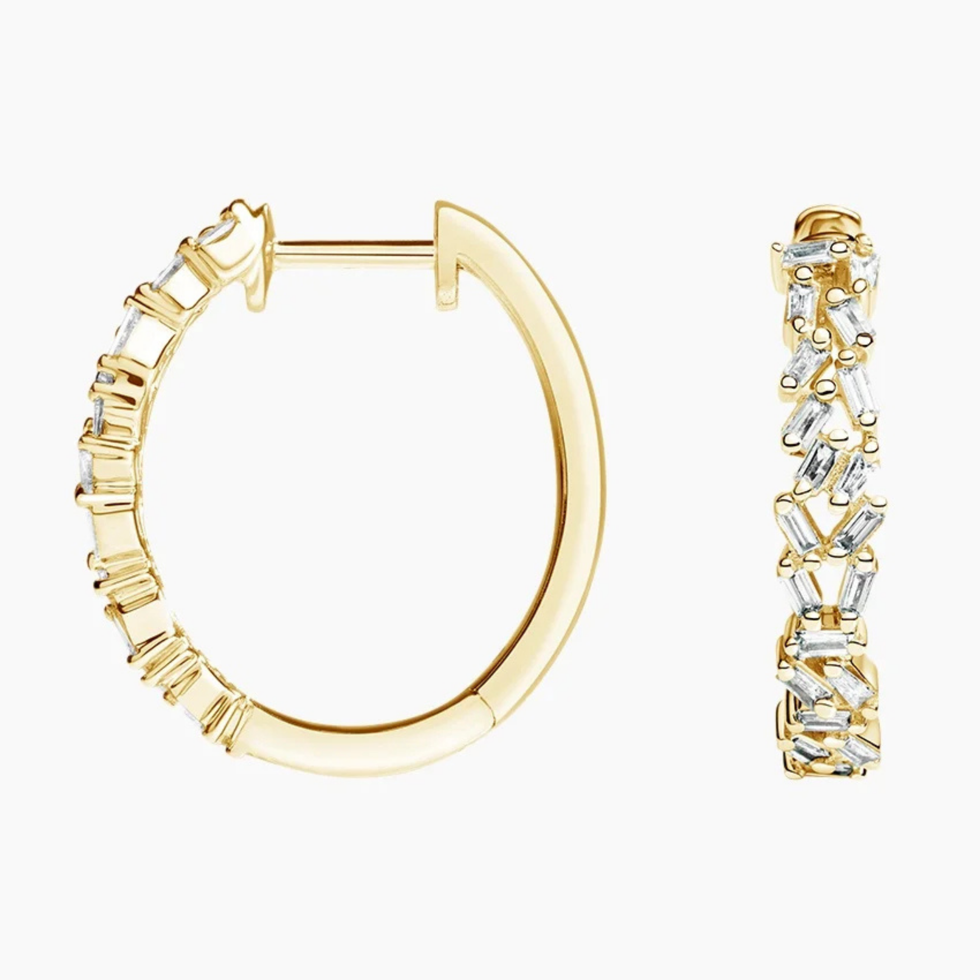 Baguette Diamond Hoop Earrings