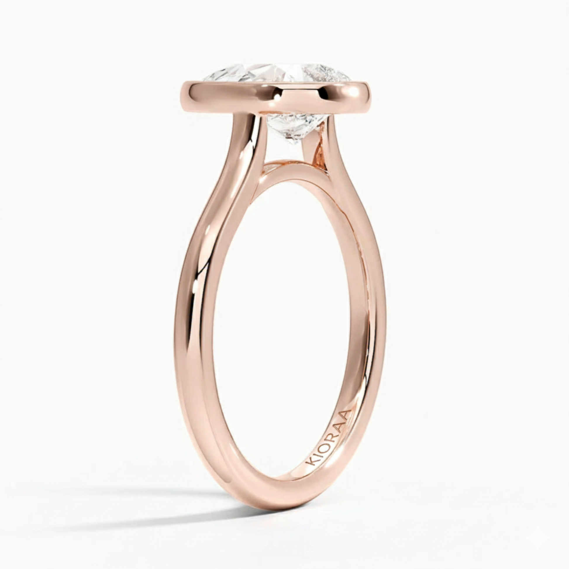 Classic Simple Pear Bezel Solitaire Engagement Ring