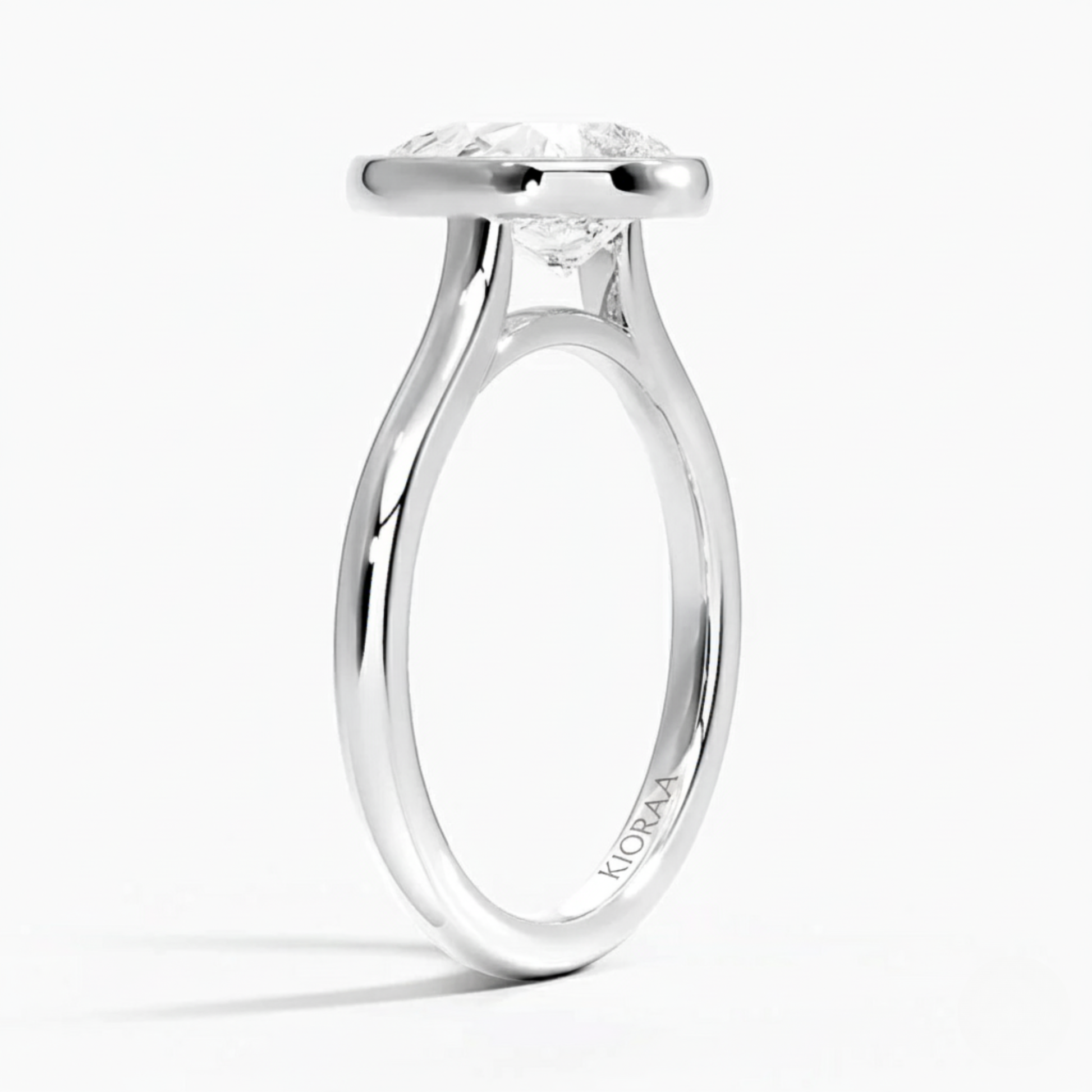 Classic Simple Pear Bezel Solitaire Engagement Ring