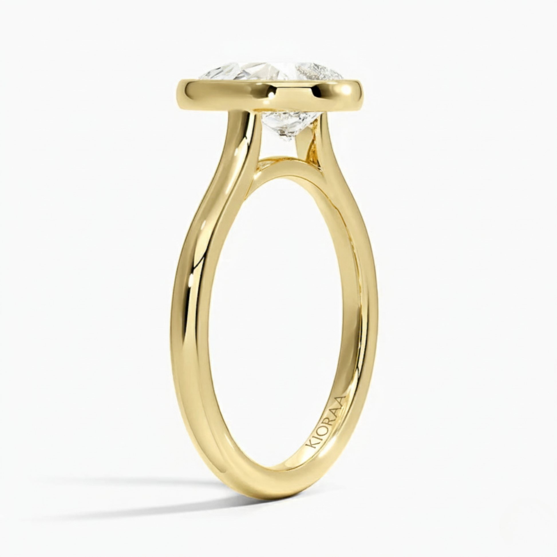 Classic Simple Pear Bezel Solitaire Engagement Ring