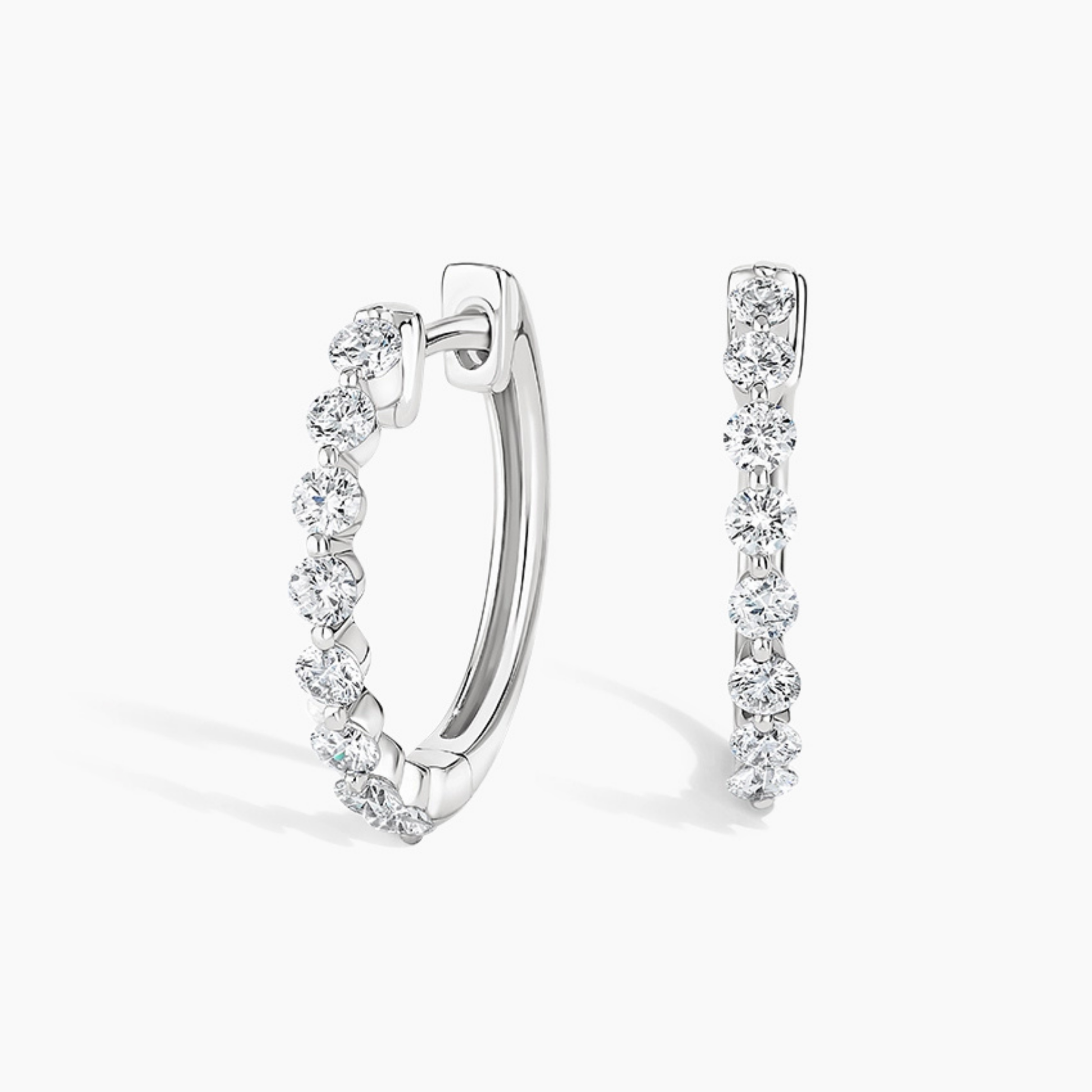 Round Diamond Loop Earrings