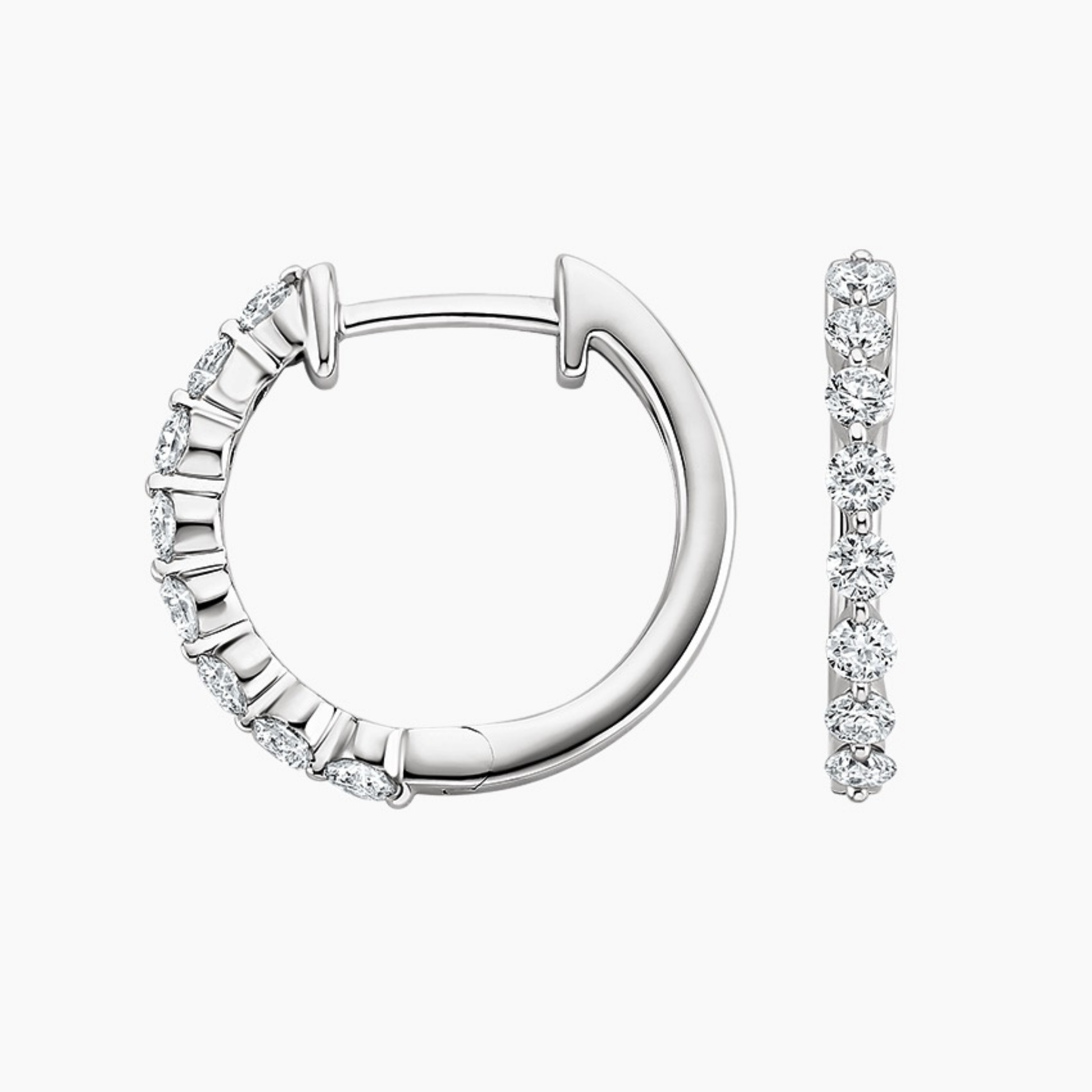Round Diamond Loop Earrings