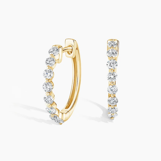 Round Diamond Loop Earrings