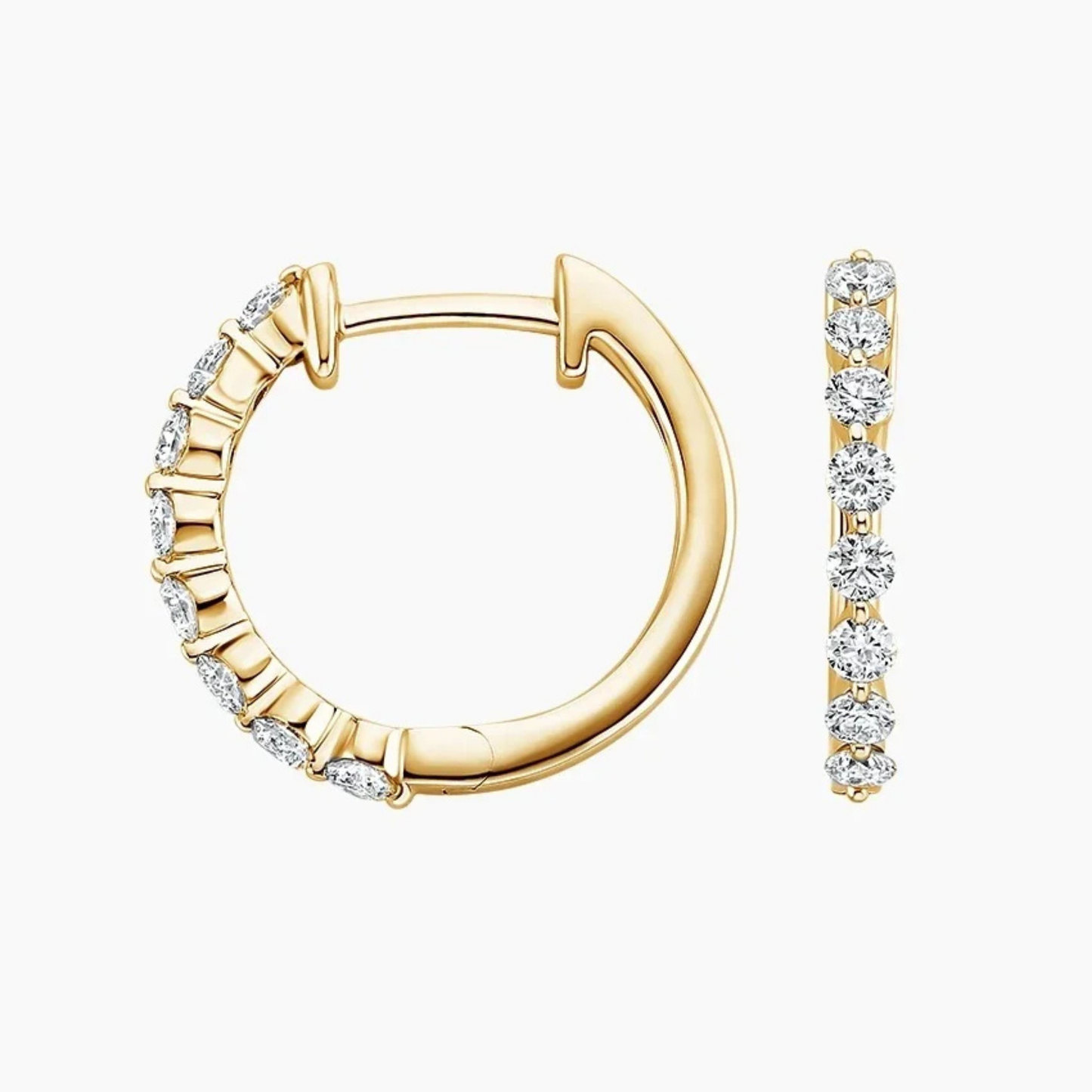 Round Diamond Loop Earrings