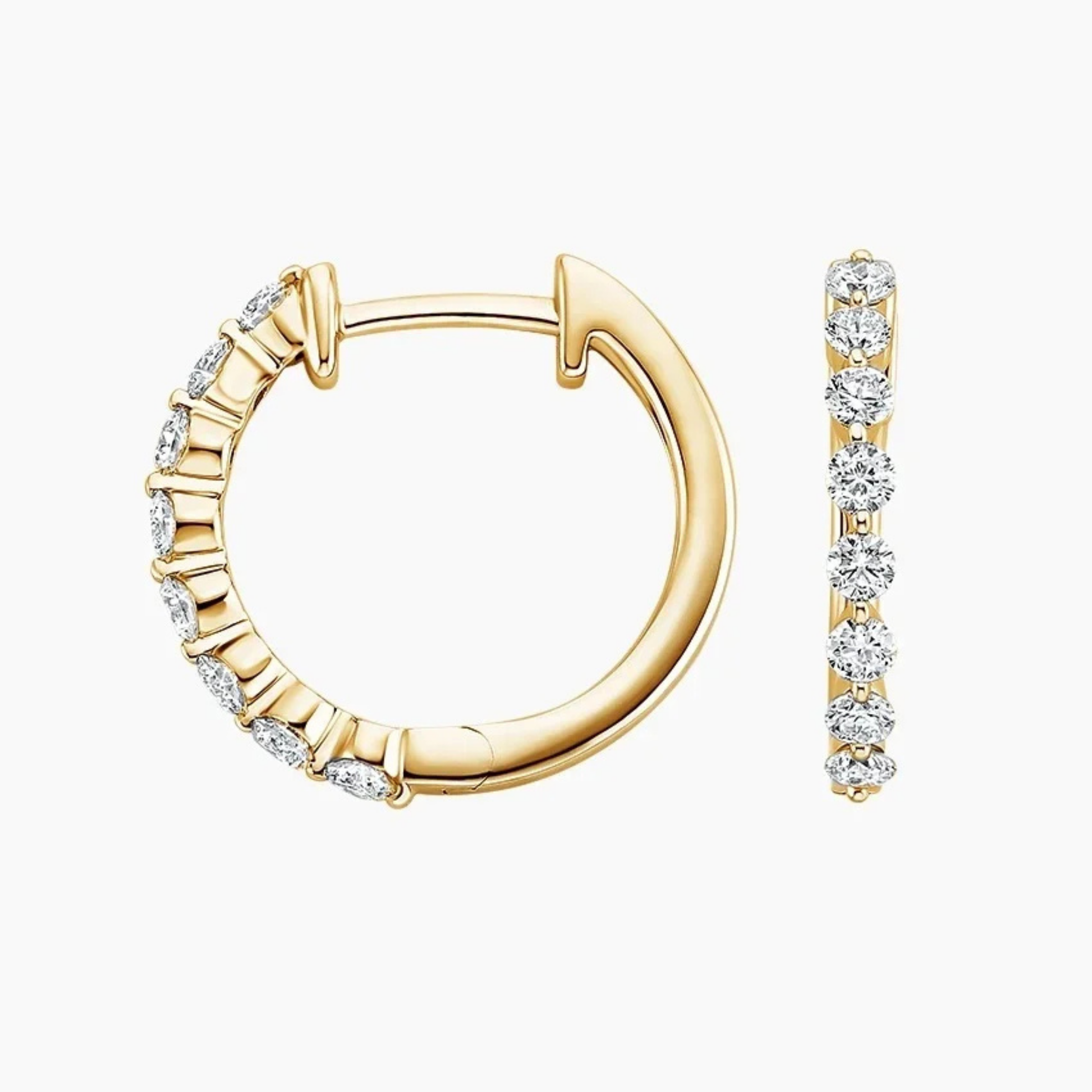 Round Diamond Loop Earrings