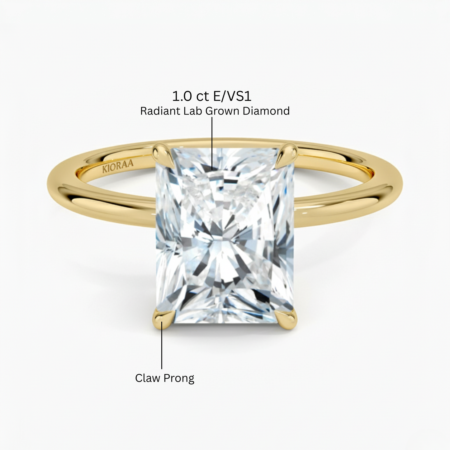 Classic Petal Radiant Solitaire Engagement Ring