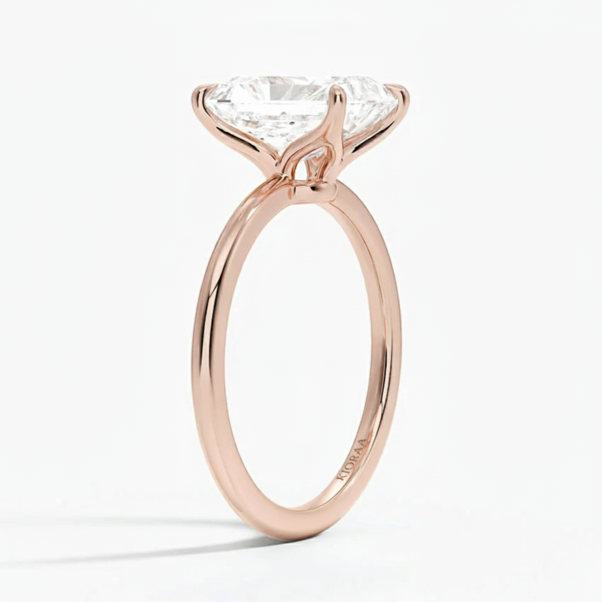 Classic Petal Radiant Solitaire Engagement Ring