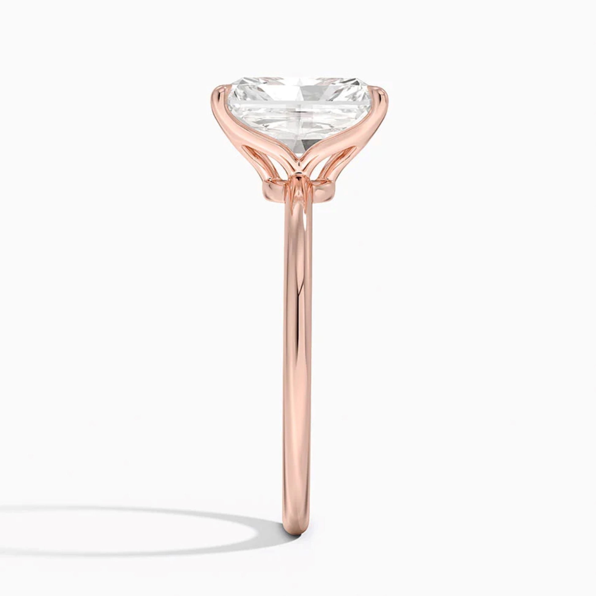 Classic Petal Radiant Solitaire Engagement Ring