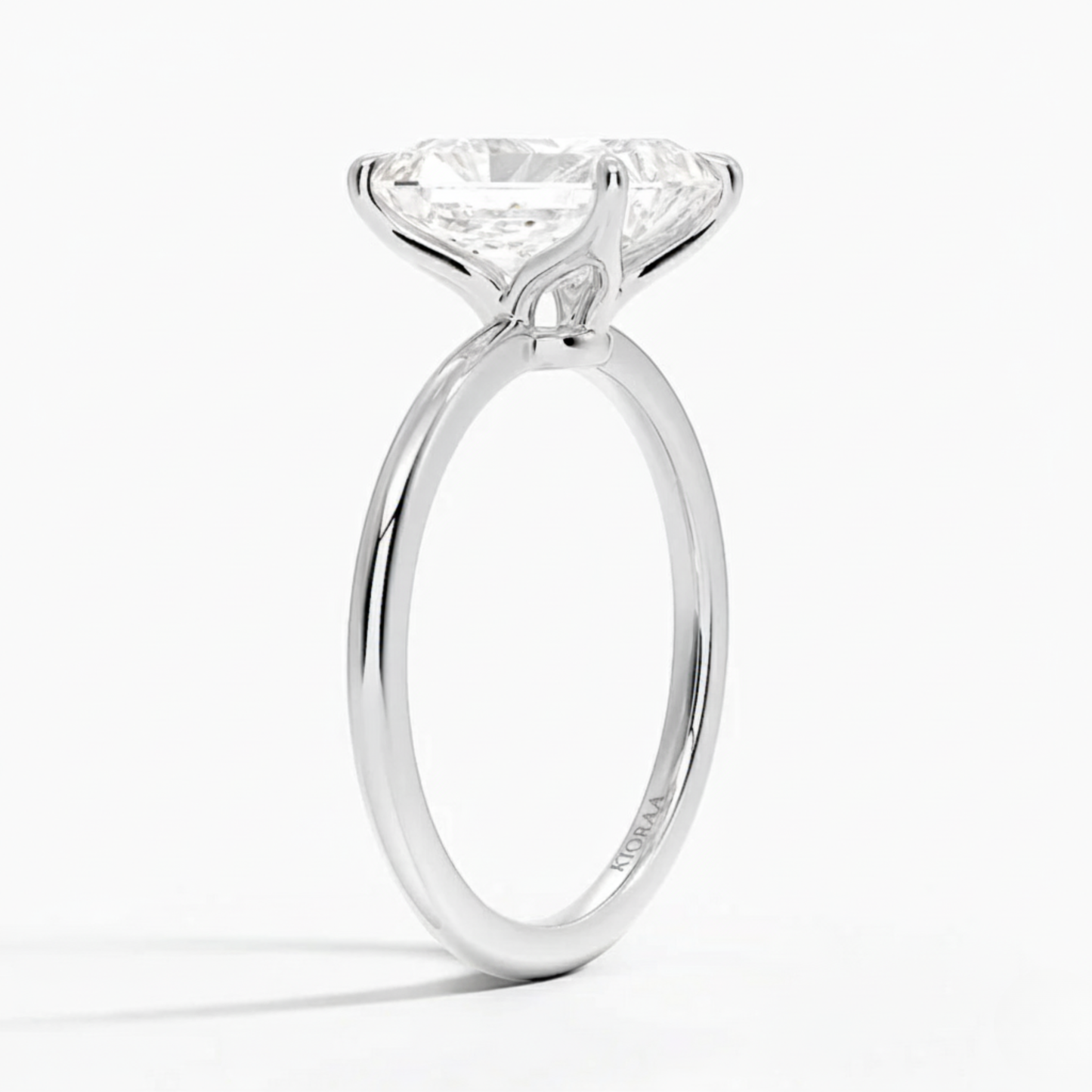 Classic Petal Radiant Solitaire Engagement Ring