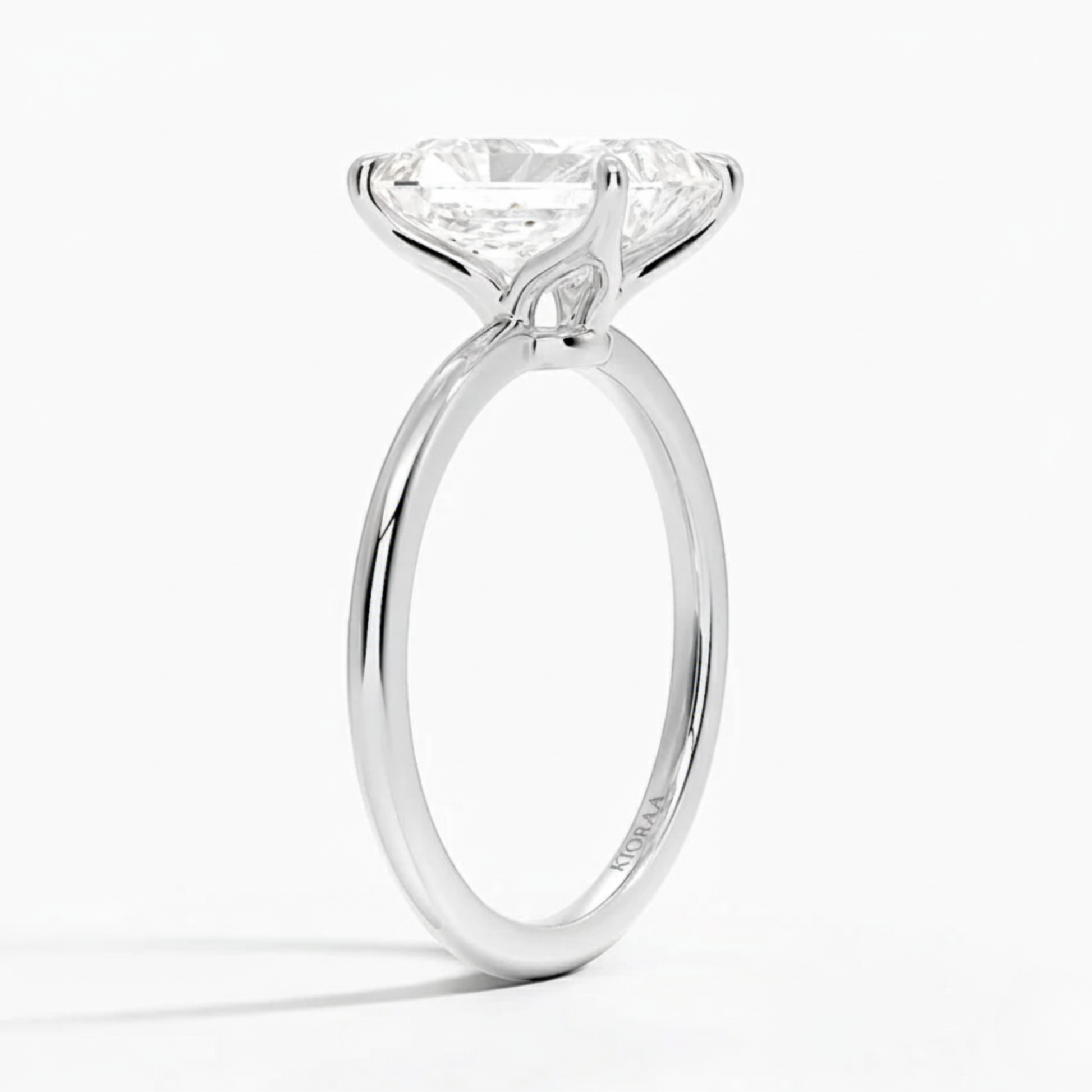 Classic Petal Radiant Solitaire Engagement Ring