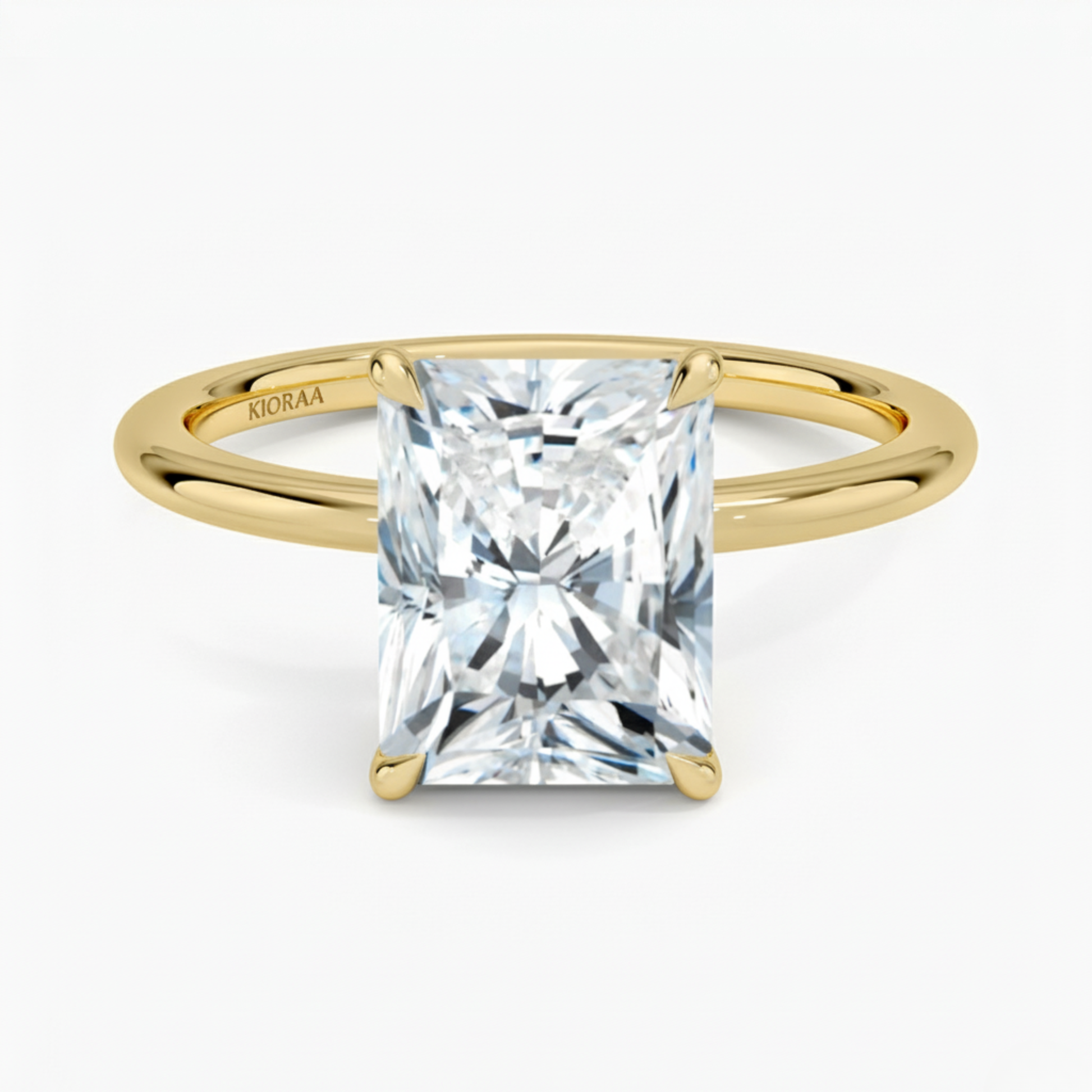 Classic Petal Radiant Solitaire Engagement Ring