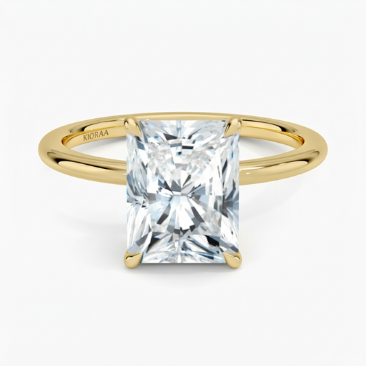 Classic Petal Radiant Solitaire Engagement Ring