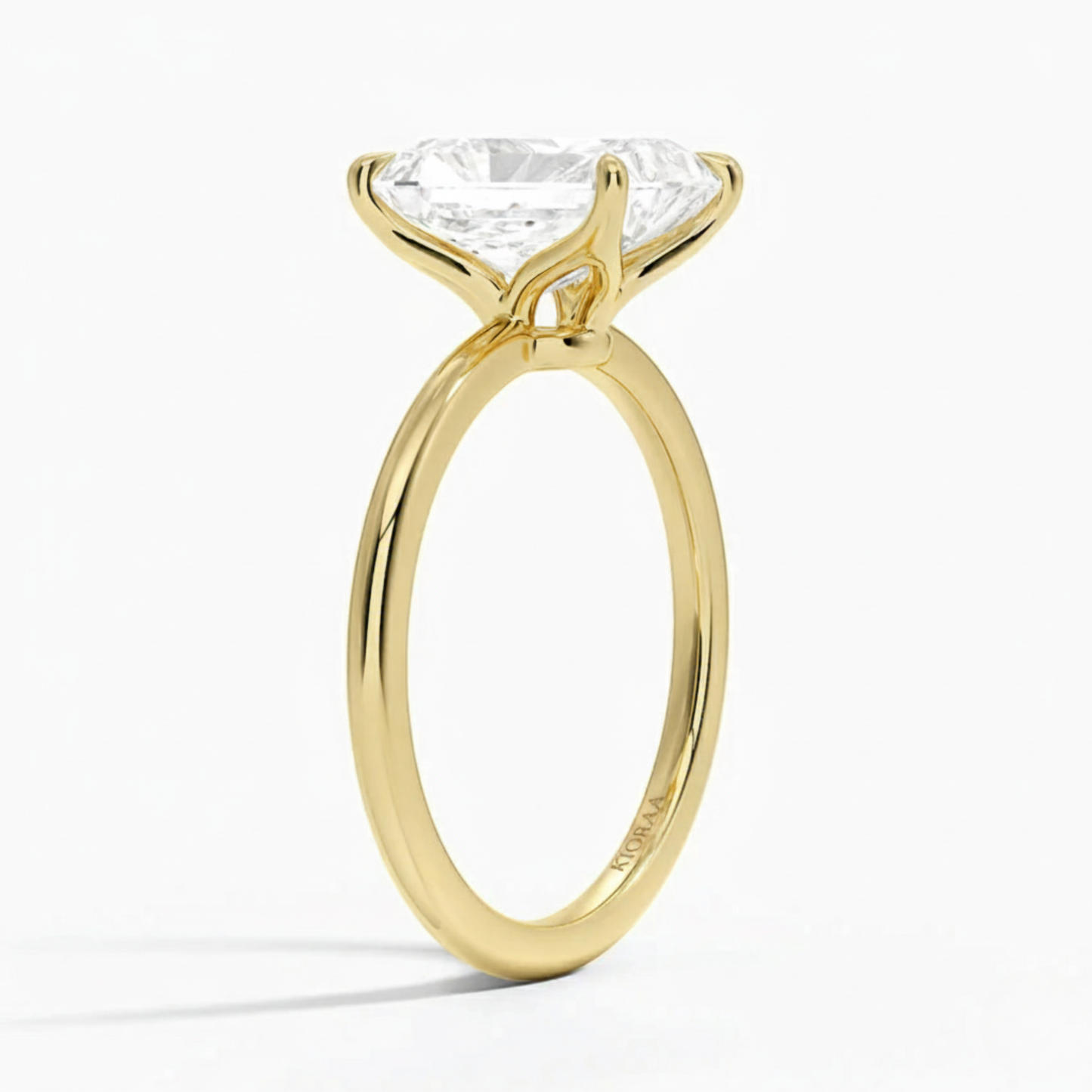 Classic Petal Radiant Solitaire Engagement Ring