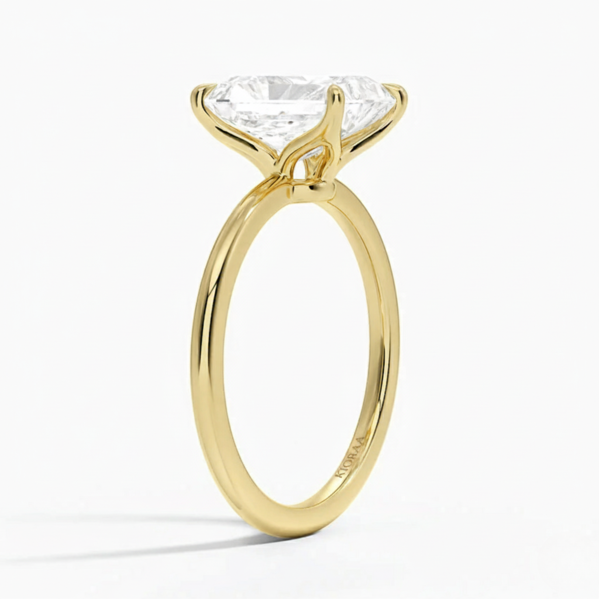 Classic Petal Radiant Solitaire Engagement Ring
