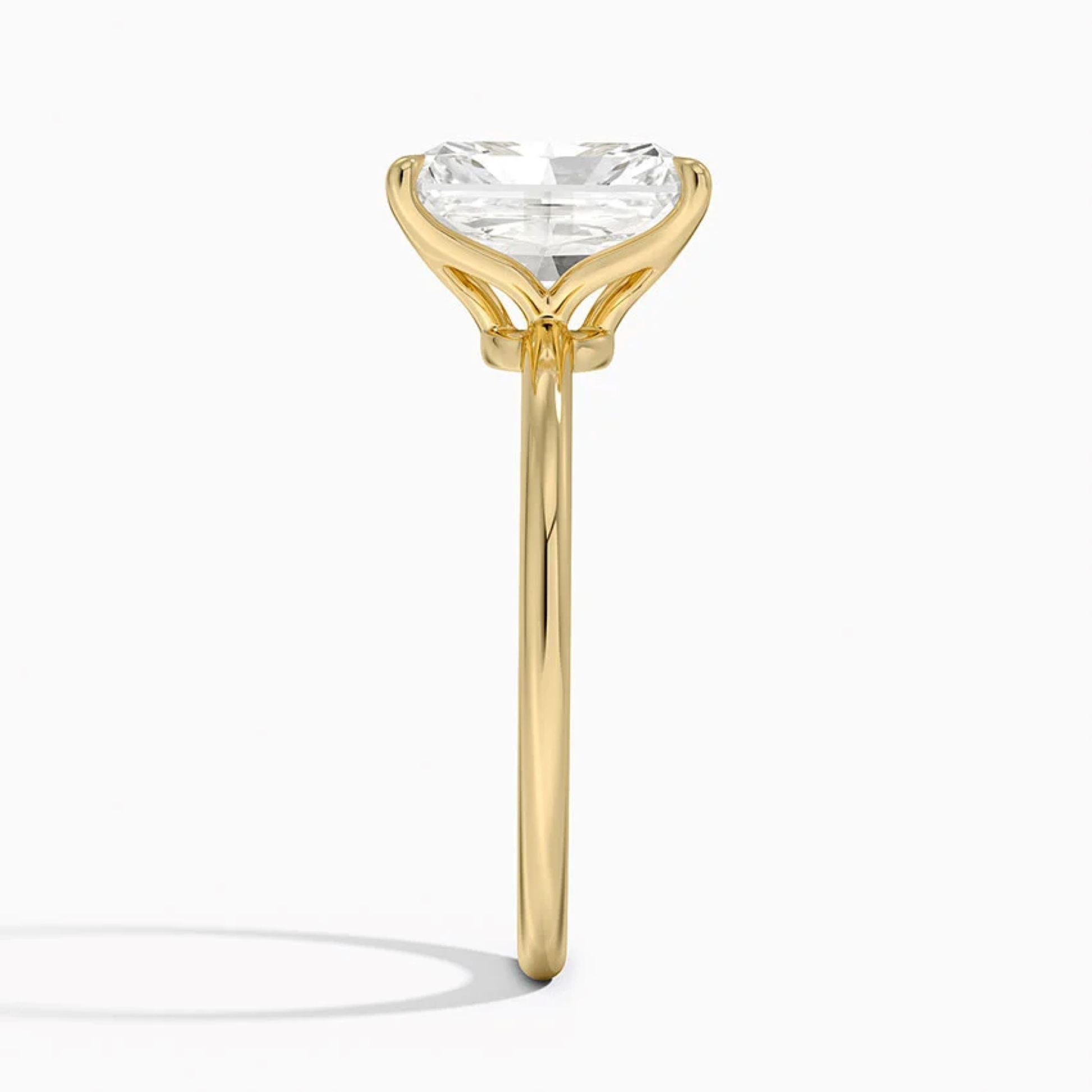 Classic Petal Radiant Solitaire Engagement Ring